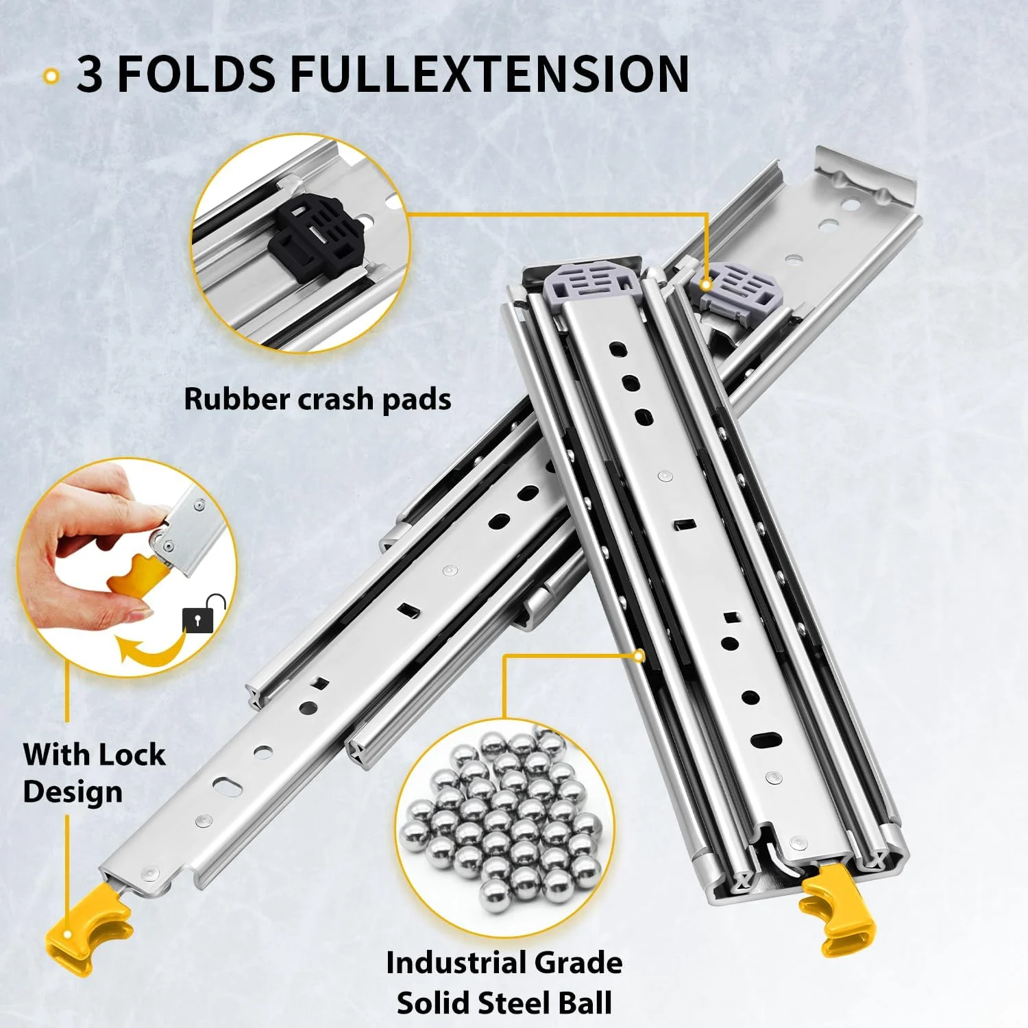 ریل کشویی سنگین YENUO با قفل، سایزهای 12، 14، 16، 18، 20، 22، 24، 26، 28، 30، 32، 34، 36، 38، 40، 44، 48، 52، 56، 60 اینچ، باز شدن کامل، نصب جانبی، بلبرینگ، ریل های قفل شونده، ظرفیت بار 500 پوند، 1 جفت ریل کشویی سنگین YENUO با قفل، سایزهای 12، 14، 16، 18، 20، 22، 24، 26، 28، 30، 32، 34، 36، 38، 40، 44، 48، 52، 56، 60 اینچ، باز شدن کامل، نصب جانبی، بلبرینگ، ریل های قفل شونده، ظرفیت بار 500 پوند، 1 جفت