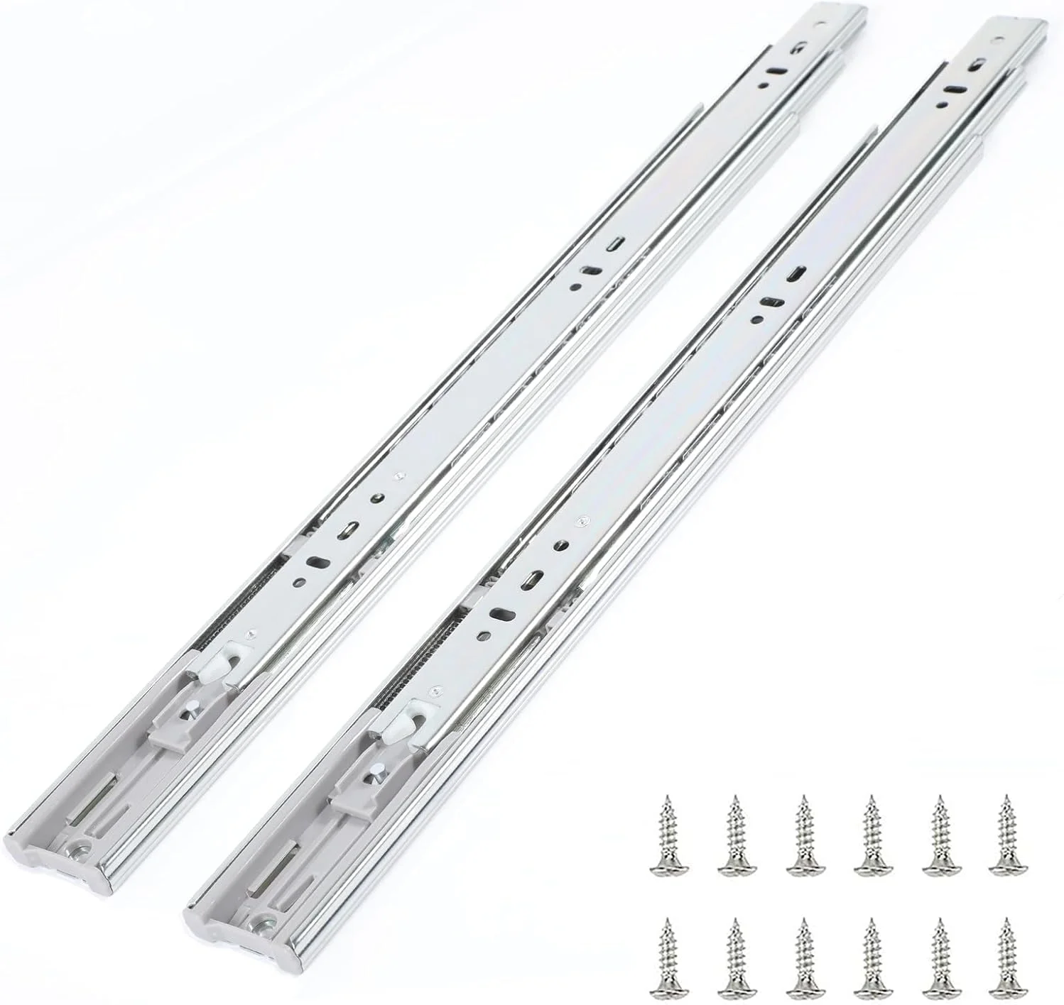 VAPSINT 10 جفت ریل کشو 22 اینچی با مکانیزم آرام بند، بلبرینگ دار، فول اکستنشن، نصب جانبی، ریل کابینت آشپزخانه با ظرفیت 45 کیلوگرم VAPSINT 10 جفت ریل کشو 22 اینچی با مکانیزم آرام بند، بلبرینگ دار، فول اکستنشن، نصب جانبی، ریل کابینت آشپزخانه با ظرفیت 45 کیلوگرم