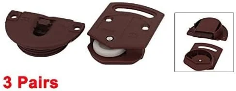 XYWHPGV غلتک درب کشویی کمد لباس، کیت داخلی پنل مسیر دنده، 3 جفت