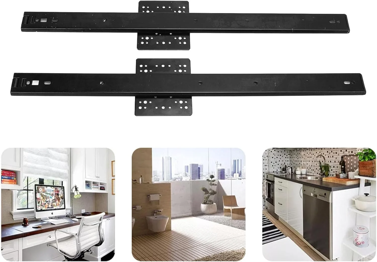 ریل کشویی 20 اینچی Wisoqu، ظرفیت سنگین، ساختار فلزی مستحکم، بلبرینگ، عرض 35 میلی متر، تحمل بار 44 پوند، نصب جانبی، ریل درب کشویی مخفی برای کمد کابینت