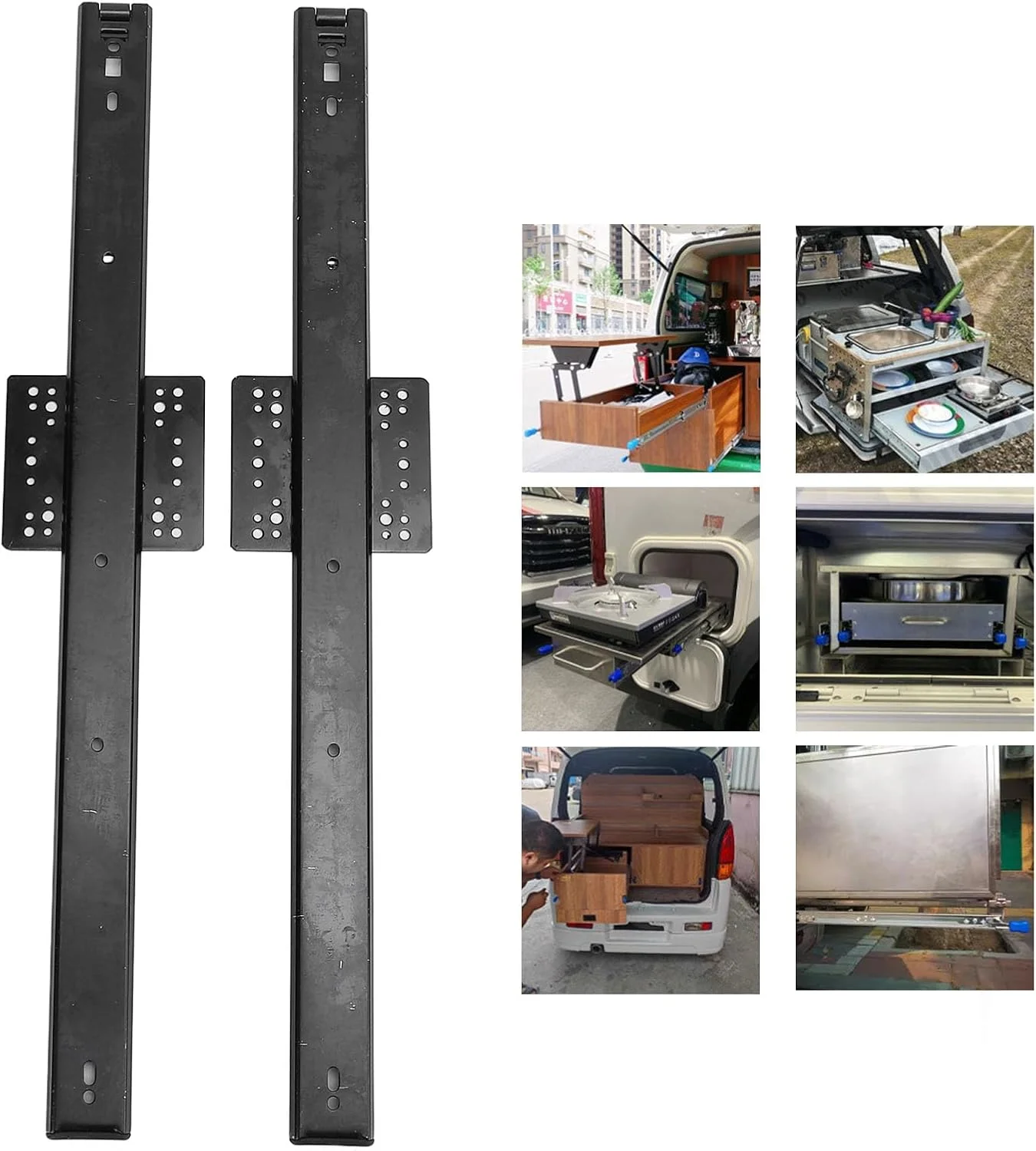 ریل کشویی 20 اینچی Wisoqu، ظرفیت سنگین، ساختار فلزی مستحکم، بلبرینگ، عرض 35 میلی متر، تحمل بار 44 پوند، نصب جانبی، ریل درب کشویی مخفی برای کمد کابینت