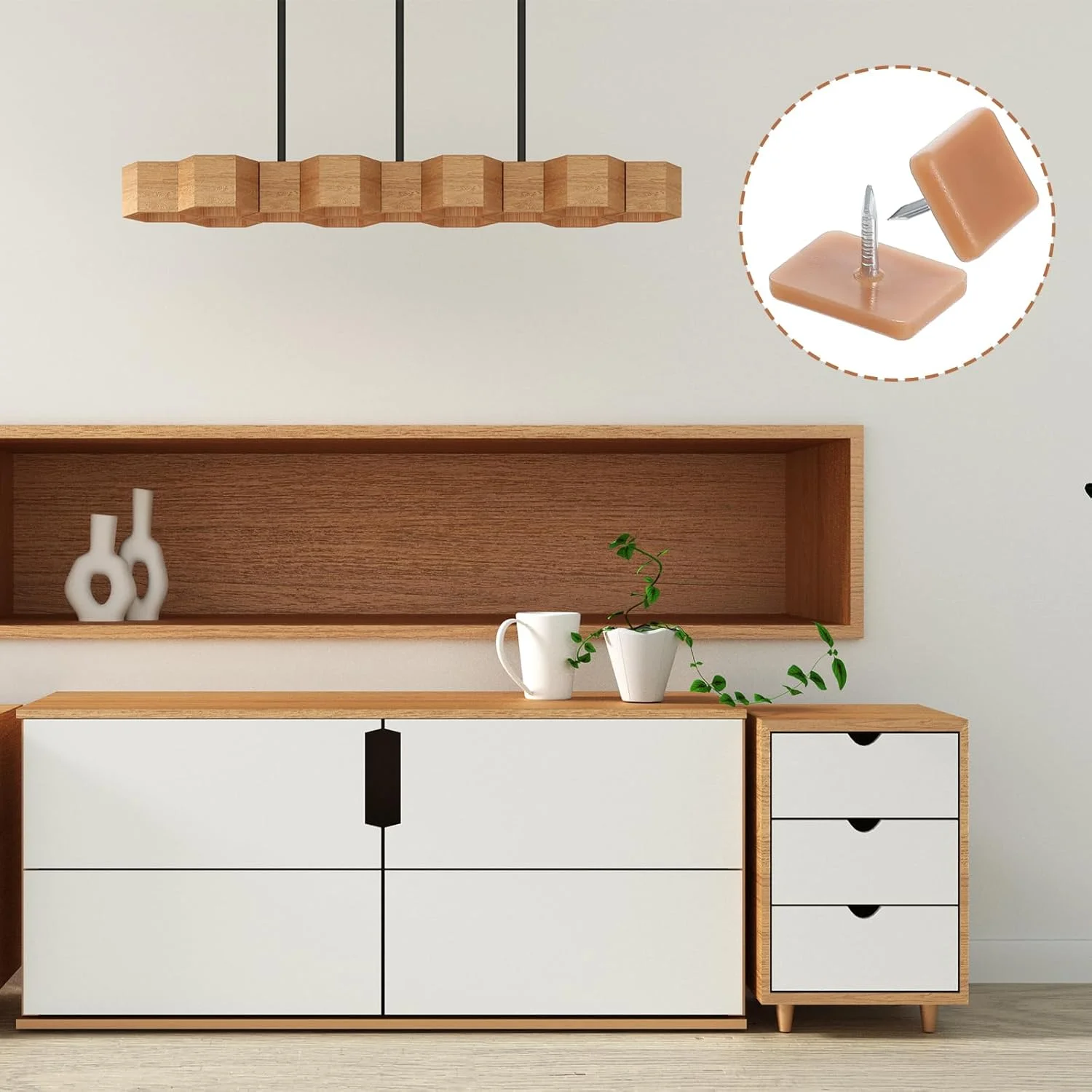 YBEATY 30 عدد سر خوردن میخ کشو، ابزار تعمیر سرسره کشو، لغزنده های مبلمان پلاستیکی برای تعمیر کمدها، ایجاد حرکت روان و یکنواخت کشوها، شکل مربع و L