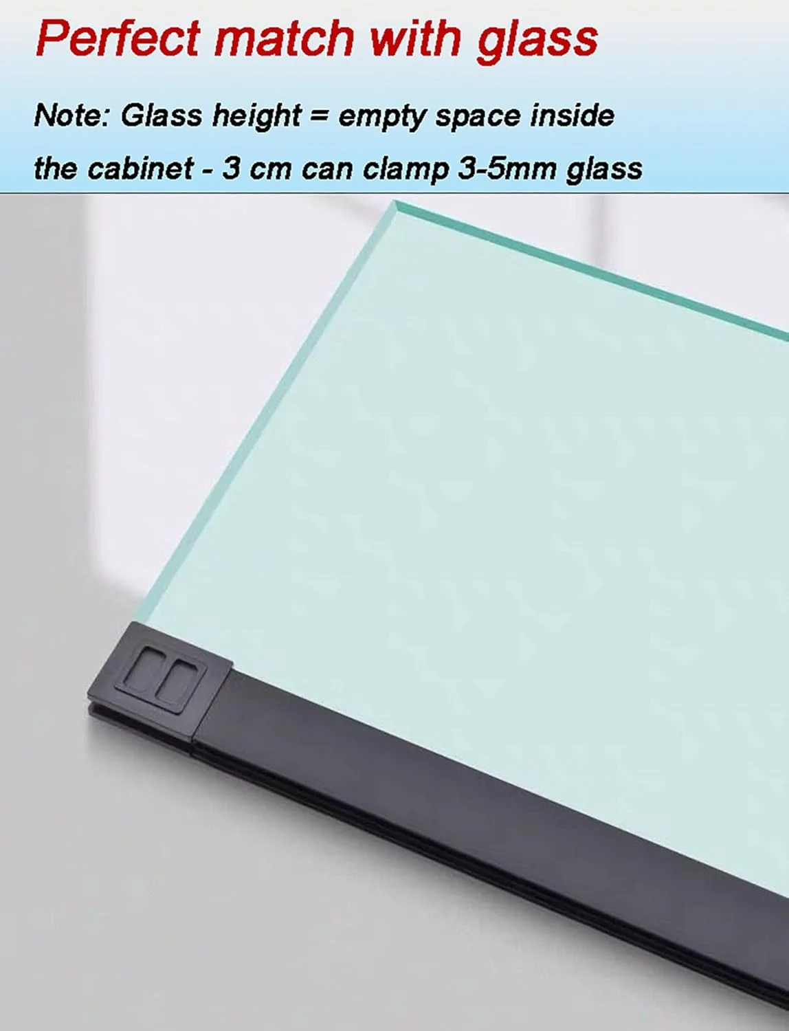 ریل قرقره درب کشویی کمد، کیت سخت افزاری درب کشویی دو مسیره برای کابینت های شیشه ای 8 میلی متری/قفسه های کتاب/آشپزخانه (مشکی، 150 سانتی متر)