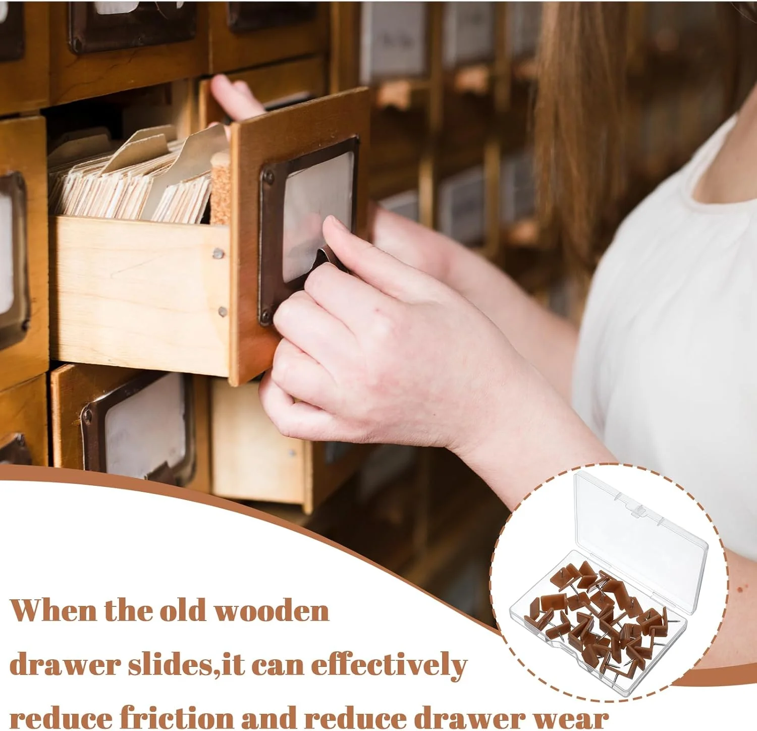 YBEATY 30 عدد سر خوردن میخ کشو، ابزار تعمیر سرسره کشو، لغزنده های مبلمان پلاستیکی برای تعمیر کمدها، ایجاد حرکت روان و یکنواخت کشوها، شکل مربع و L