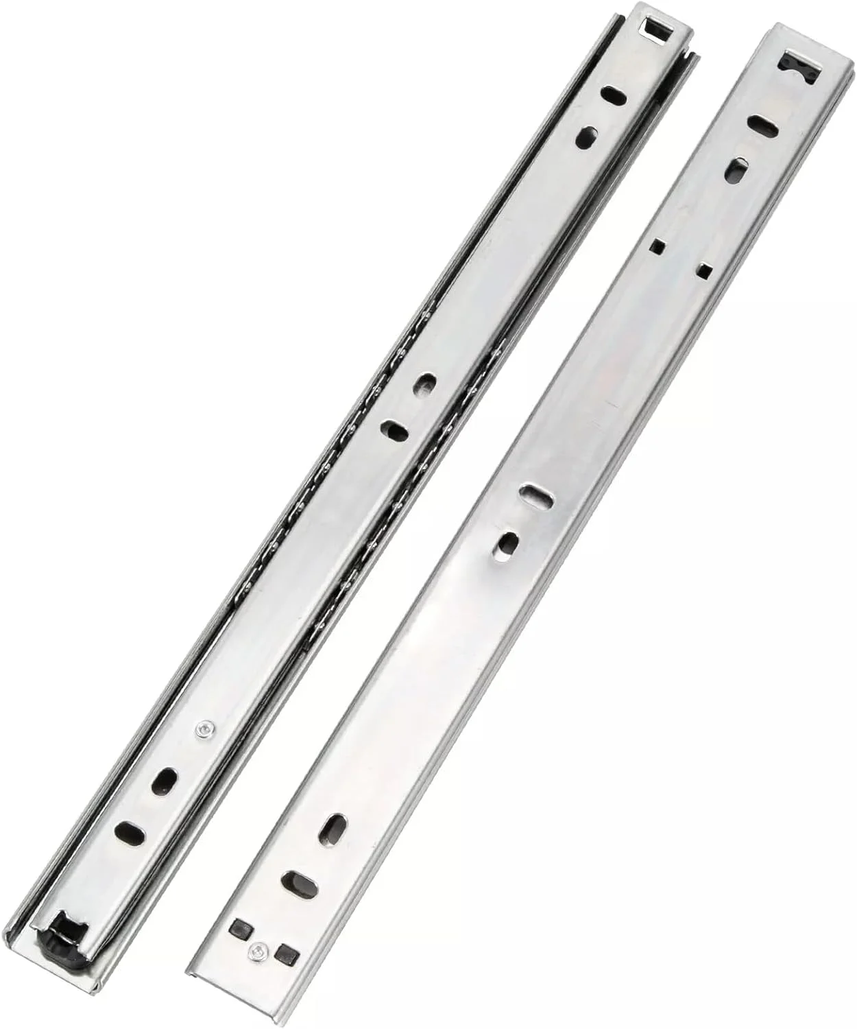 دو عدد ریل کشو زیرکابینتی 214 میلی متر، جایگزین کشو آشپزخانه، حرکت نرم و روان، ریل کشو سنگین، ریل کشو بلبرینگ دار، نصب از پایین، طناب کششی، ریل کابینت آشپزخانه، نصب مرکزی RV