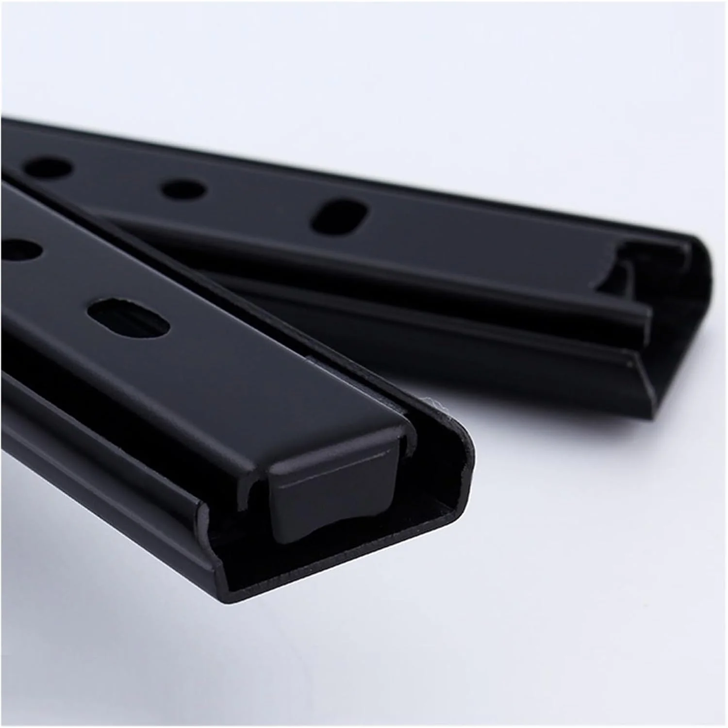 یک جفت ریل کشو فولادی دو قسمتی با عرض 27 میلی متر، 8 اینچ - 18 اینچ، ریل ساچمه ای، اتصالات سخت افزاری مبلمان (450 میلی متر)