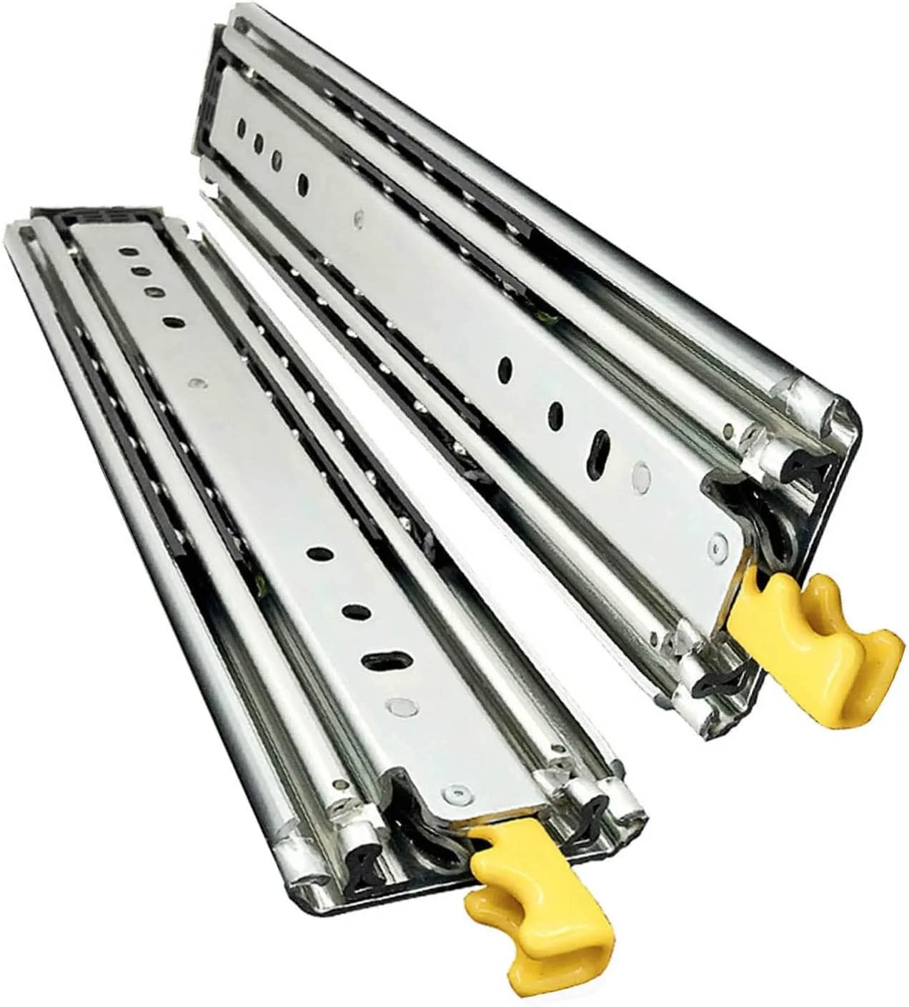ریل کشویی فوق سنگین با قفل، طول 40 تا 80 اینچ، ریل های فلزی بلبرینگ کشو، ریل کشویی بلبرینگ با باز شدن کامل، 1 جفت (1000 میلی متر (40 اینچ))