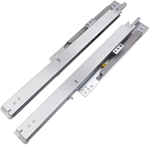 ریل کشویی ویترین، ریل کشو، ریل زیر ویترینی، ریل سه تکه بی صدا، ریل نصب از زیر، 1 جفت (2 عدد)، استیل ضد زنگ ضخیم (30 سانتی متر / 11.8 اینچ)