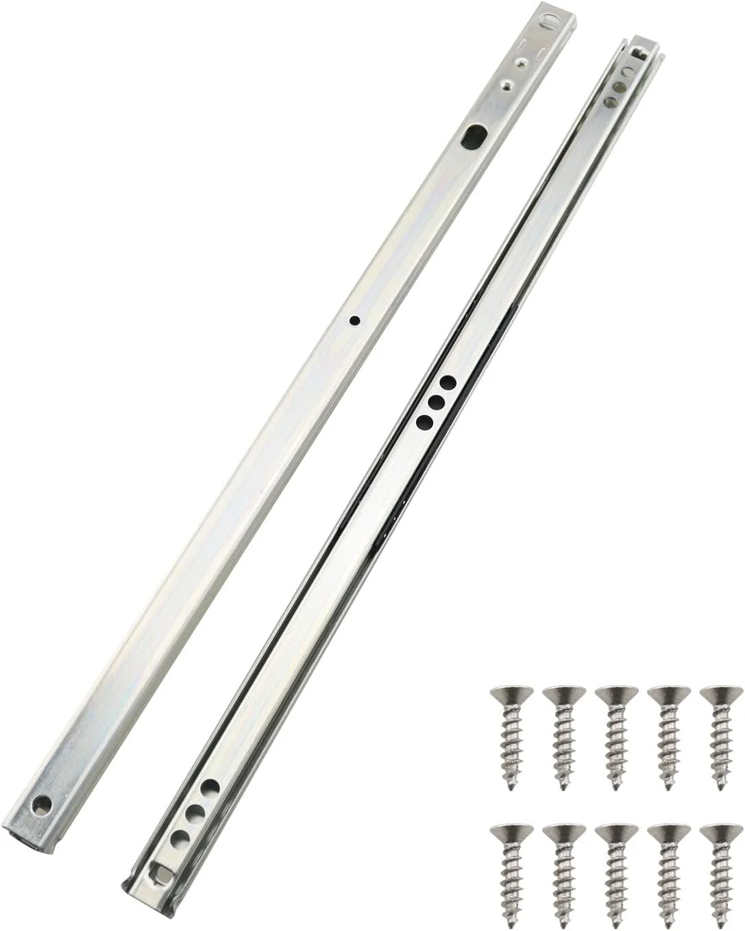 ریل کشویی کوچک TAODAN، 34 سانتی‌متر، دو عدد، به همراه پیچ‌های نصب، مناسب برای تجهیزات آزمایشگاهی، ریل لغزنده فولادی نورد سرد، مناسب برای میز کنار تخت