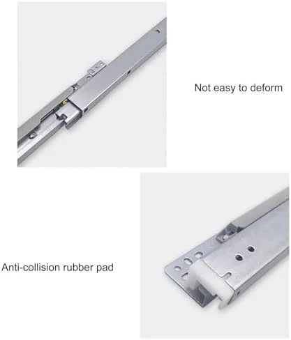 ریل کشویی ویترین، ریل کشویی کابینت، ریل کشویی زیر ویترین، ریل کشویی سه تکه بی صدا، ریل کشویی نصب از زیر، 1 جفت (2 عدد)، استیل ضد زنگ ضخیم (75 سانتی متر / 29.5 اینچ)