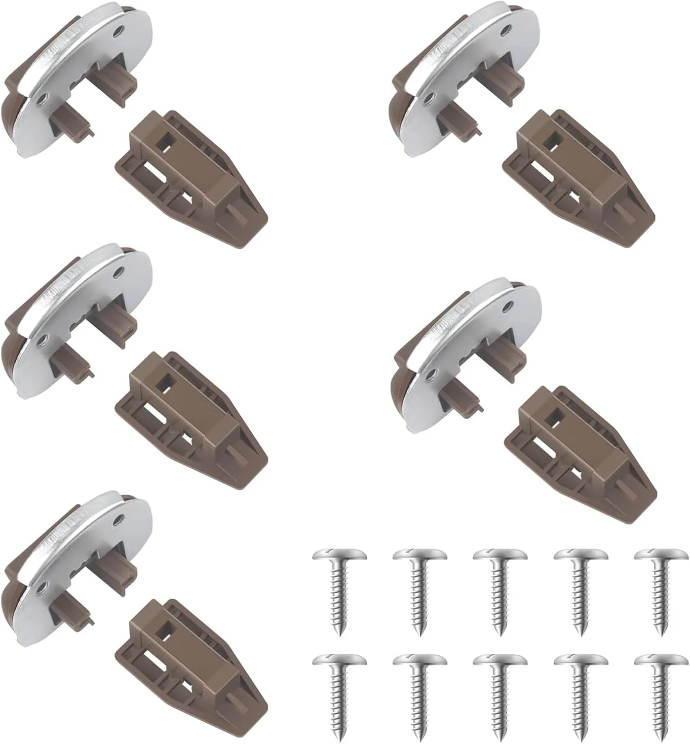 کیت راهنمای کشو TERRIFI - سازگار با مدل Rite-Trak II شماره 168-5، شامل 5 ست ریل کشو کمد با پشتی فلزی و غلتک استاپر کشو