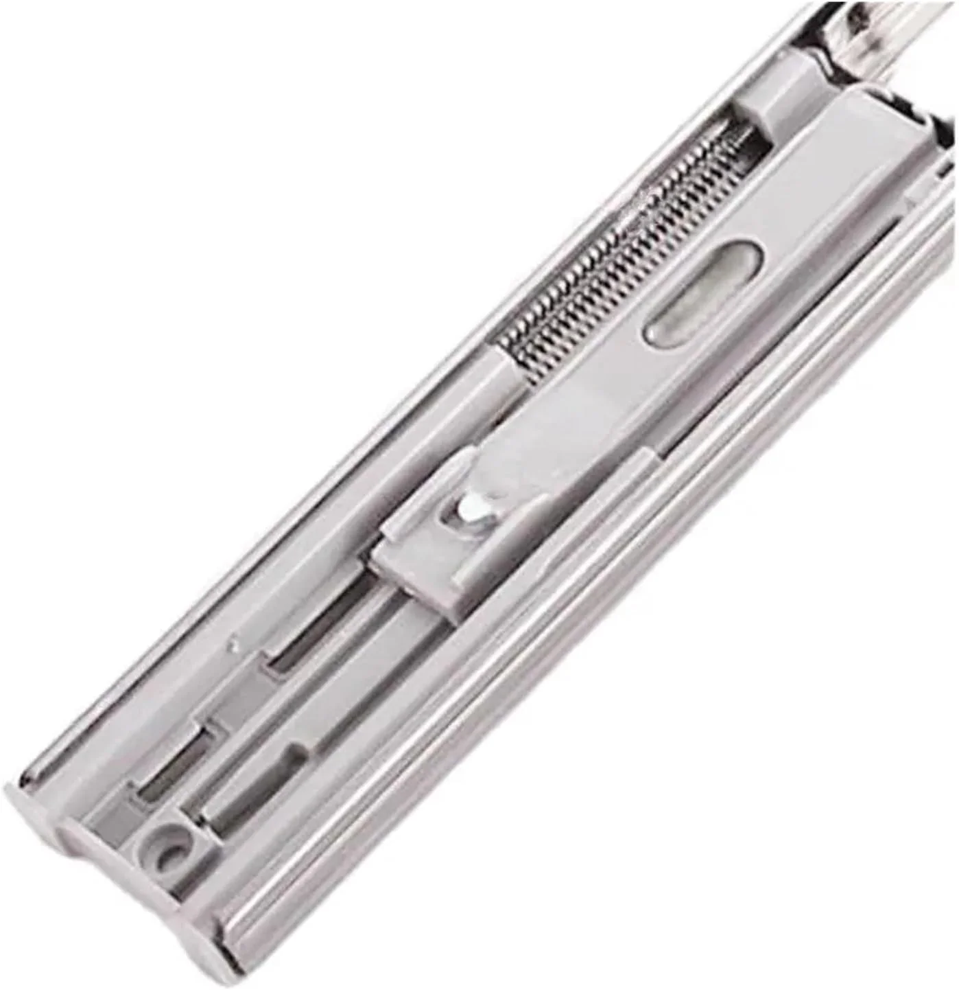 ریل استیل ضخیم شده 45 سانتی متری سه تکه راهنمای کشو با میرایی هیدرولیک، برگشت بی صدا، لغزنده با قابلیت بالشتک (لغزنده بافر 12 اینچ 300 میلی متر)