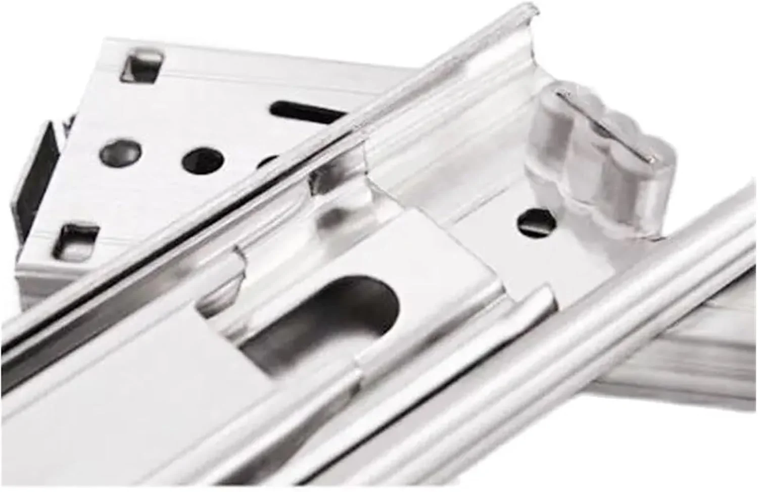 ریل استیل ضخیم شده 45 سانتی متری سه تکه راهنمای کشو با میرایی هیدرولیک، برگشت بی صدا، لغزنده با قابلیت بالشتک (لغزنده بافر 12 اینچ 300 میلی متر)