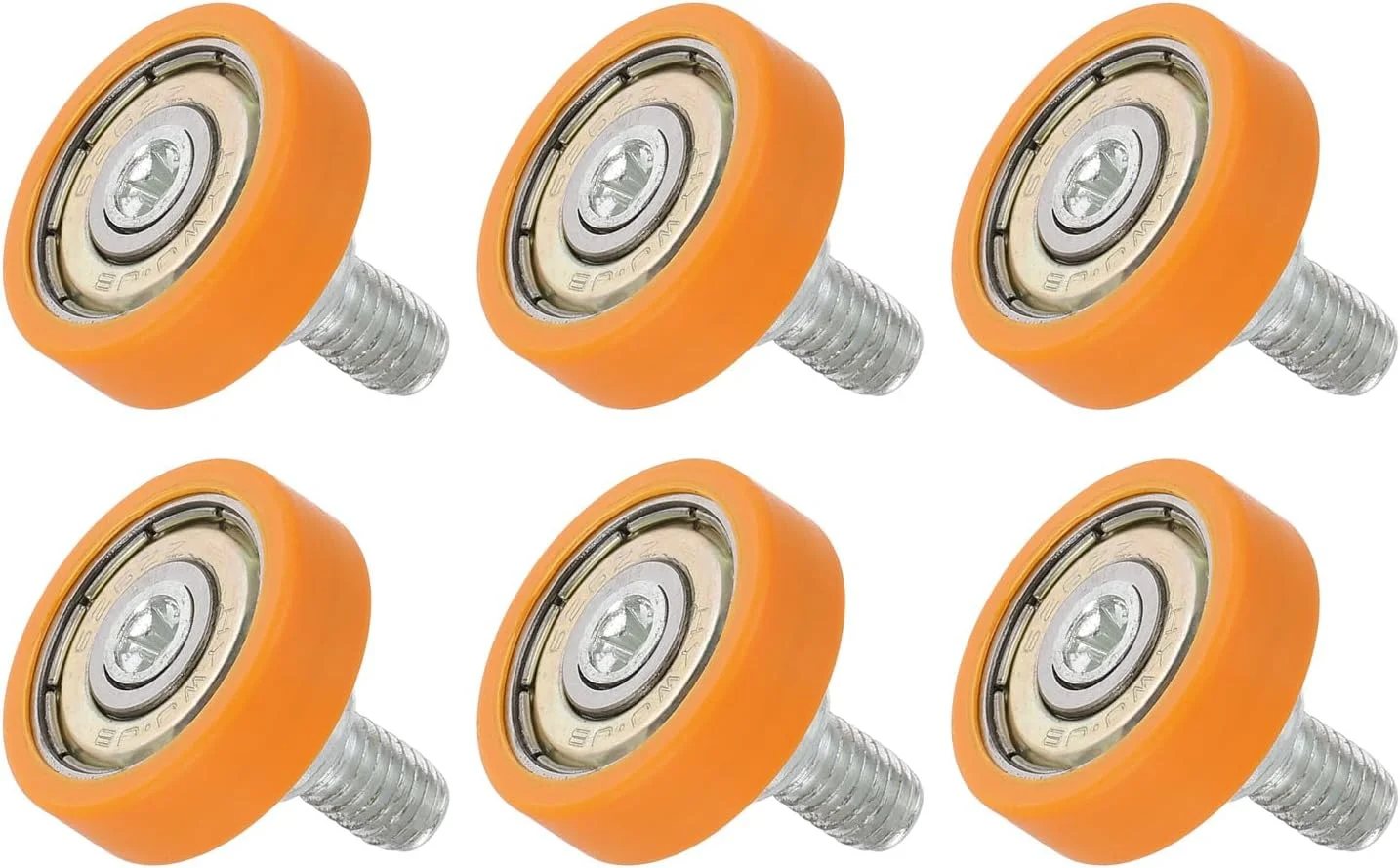 غلتک کشو سورسیینگ مپ، 6 عددی، غلتک بلبرینگ نایلونی 6x22 میلی متری، چرخ های جایگزین بلبرینگ قرقره کشو برای راهنمای مسیر درب کشویی پنجره، نارنجی