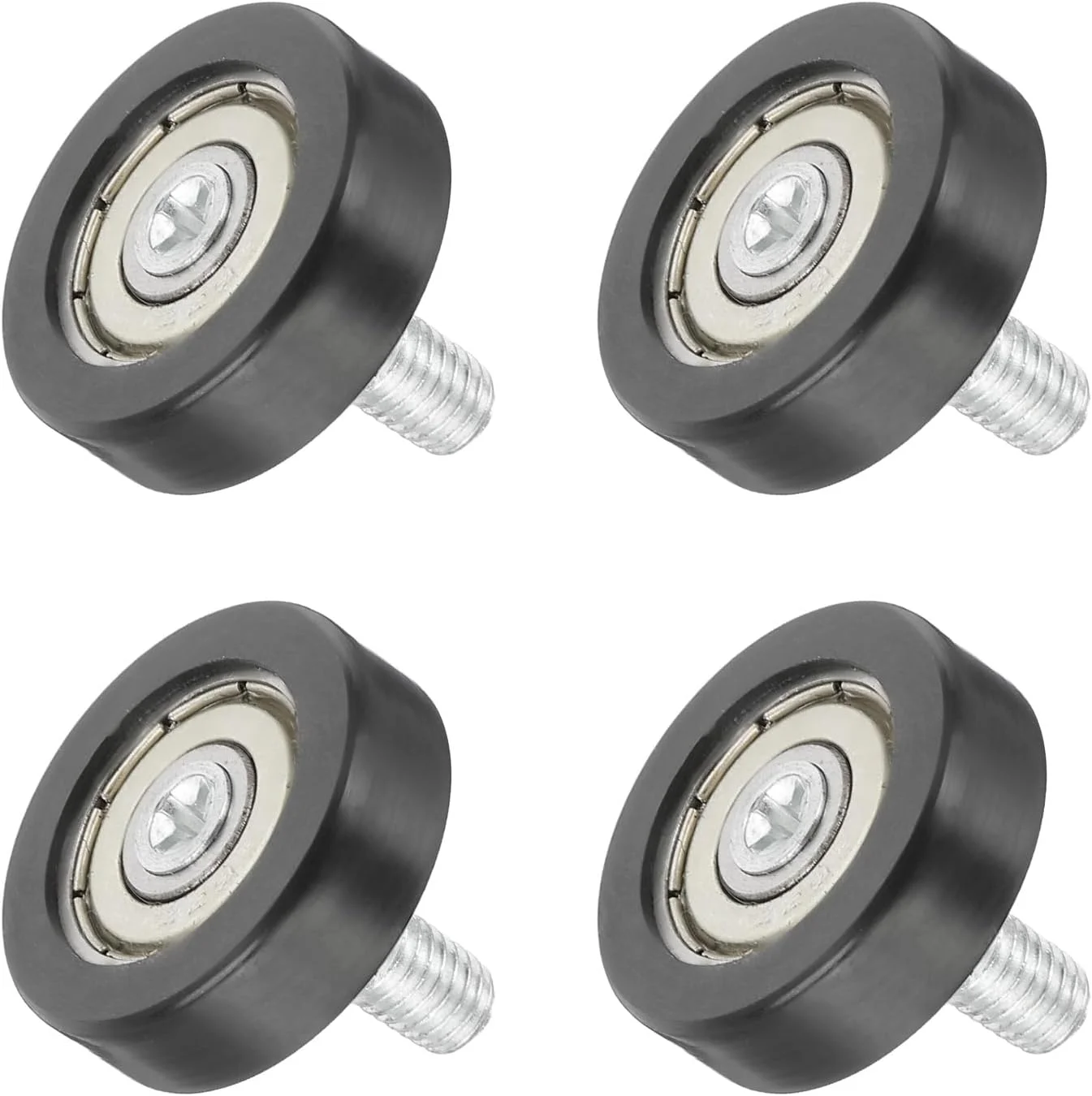 sourcing map 4 عدد غلتک کشو 6x26 میلی متر غلتک بلبرینگ نایلونی قرقره کشو چرخ های جایگزین بلبرینگ برای راهنمای مسیر درب کشویی پنجره سیاه