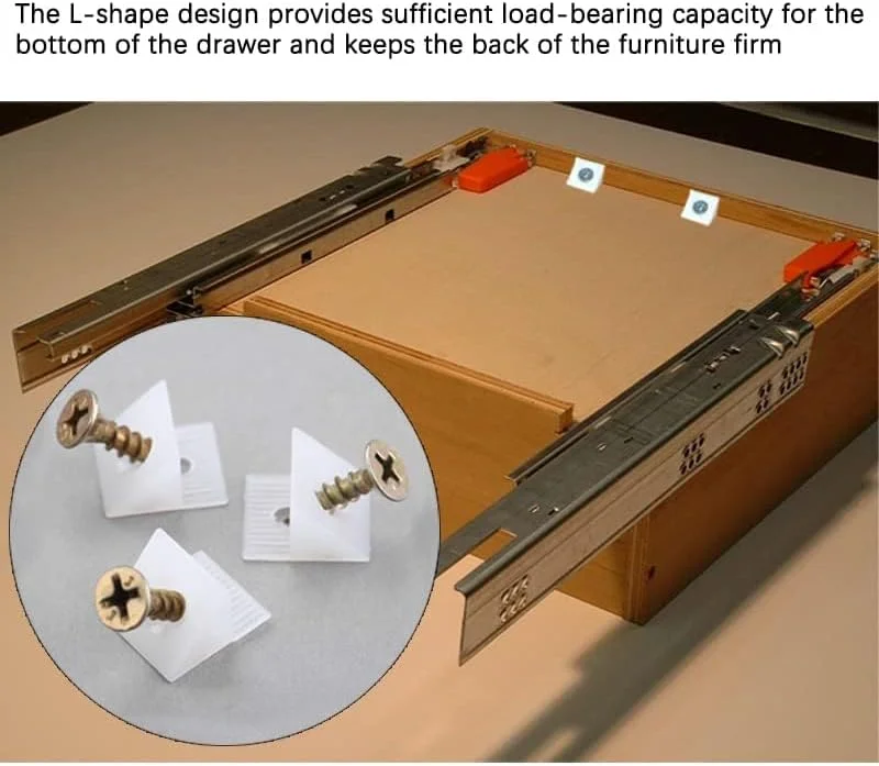 نگهدارنده های کشو برای کشوهای افتاده، 20 عدد کیت تعمیر کشو، نگهدارنده های زیرین برای تعمیر افتادگی، گوه های تقویت کننده، گوه های تعمیر و اصلاح با پیچ، کشوهای صندوق مبلمان