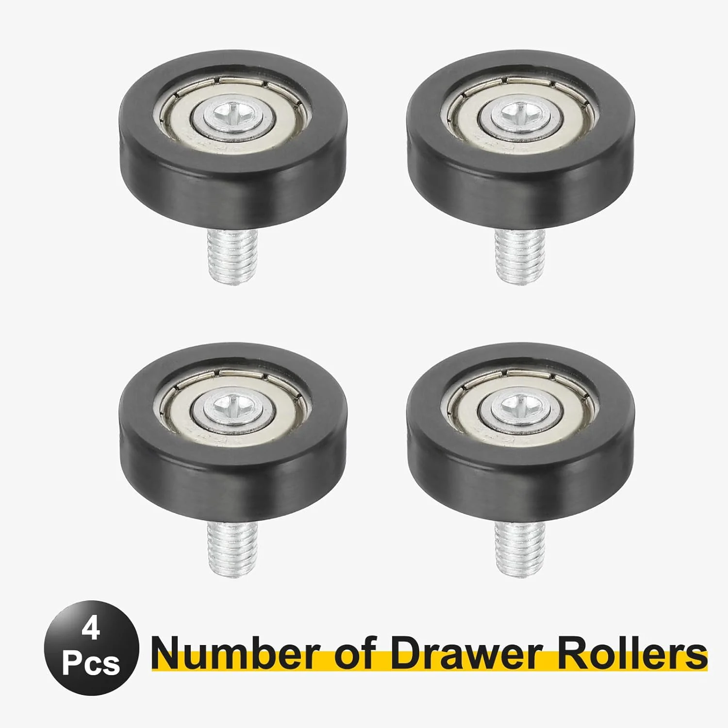 sourcing map 4 عدد غلتک کشو 6x26 میلی متر غلتک بلبرینگ نایلونی قرقره کشو چرخ های جایگزین بلبرینگ برای راهنمای مسیر درب کشویی پنجره سیاه