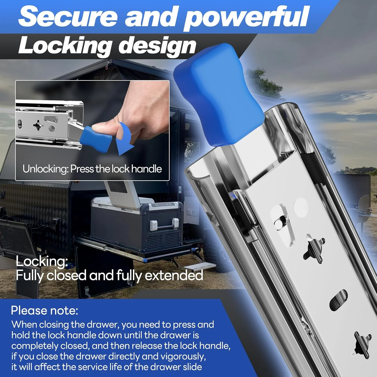 ریل کشو شوفانگ، ریل کشویی سنگین، باز شدن کامل، 550 میلی متر، با قفل، مناسب برای کشوها، ریل های بازشونده، بلبرینگ، ظرفیت بار 120 کیلوگرم، نصب جانبی، 1 جفت (2 عدد)