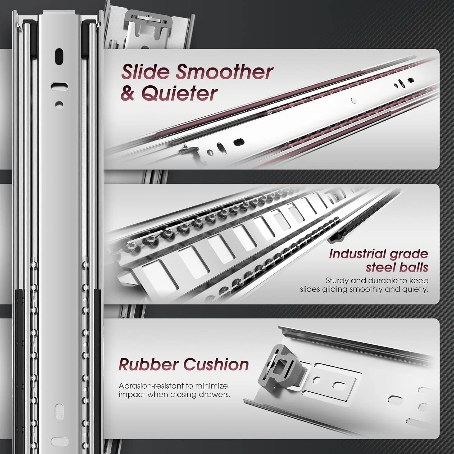 SHUHANG یک جفت ریل کشو سنگین با ظرفیت بار 150 پوند، 16 اینچ، بلبرینگ دار با قابلیت باز شدن کامل، نصب جانبی برای کابینت، مناسب جعبه ابزار RV