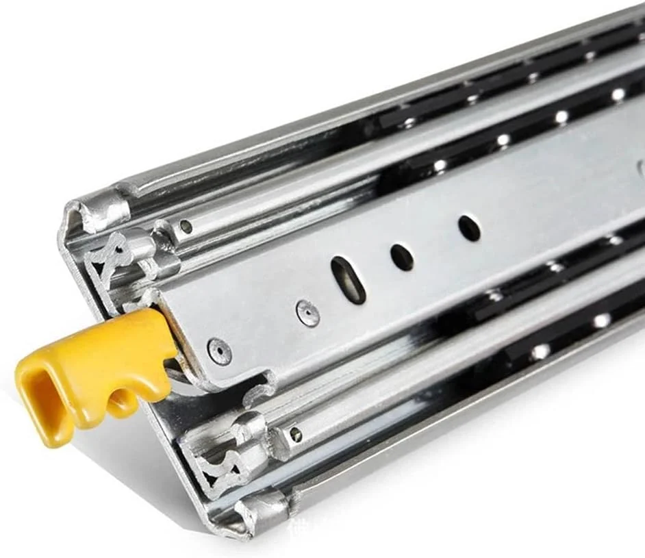 ریل کشو سنگین با قفل، ریل و دونده کشو 3 قسمتی، ریل کشو بلبرینگ با باز شدن کامل، 40 44 48 50 52 56 58 60 64 68 72 76 80 اینچ، ظرفیت 100 پوند 1 جفت (60 اینچ (150 سانتی متر))