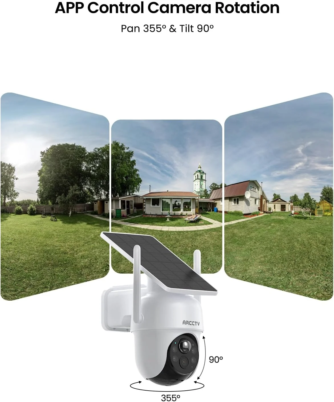 دوربین های امنیتی بی سیم ARCCTV برای فضای باز، کیت 4 دوربینه، سیستم دوربین امنیتی خورشیدی 4 مگاپیکسلی بی سیم با چرخش 360 درجه، دید در شب رنگی HD، تشخیص حرکت، کارت حافظه 64 گیگابایتی، بدون هزینه اشتراک ماهانه دوربین های امنیتی بی سیم ARCCTV برای فضای باز، کیت 4 دوربینه، سیستم دوربین امنیتی خورشیدی 4 مگاپیکسلی بی سیم با چرخش 360 درجه، دید در شب رنگی HD، تشخیص حرکت، کارت حافظه 64 گیگابایتی، بدون هزینه اشتراک ماهانه
