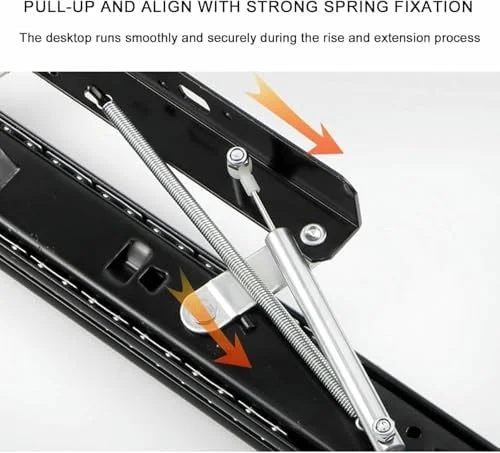 ریل کشو میز بالابر، ریل های مخفی کشو با مکانیزم آرام بند، ریل های کشو سنگین وزن قابل گسترش نصب شده در کنار برای میز ناهارخوری و میز تحریر