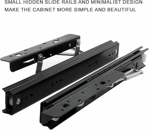 ریل کشو میز بالابر، ریل های مخفی کشو با مکانیزم آرام بند، ریل های کشو سنگین وزن قابل گسترش نصب شده در کنار برای میز ناهارخوری و میز تحریر