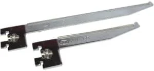 کانال باریک شیاردار روکش کروم Robustline با براکت برای عینک، باریک تکی قابل تنظیم، سنگین، سازمان دهنده فروشگاه آشپزخانه منزل (کانال 100 سانتی متری 2 عدد با 16 براکت)