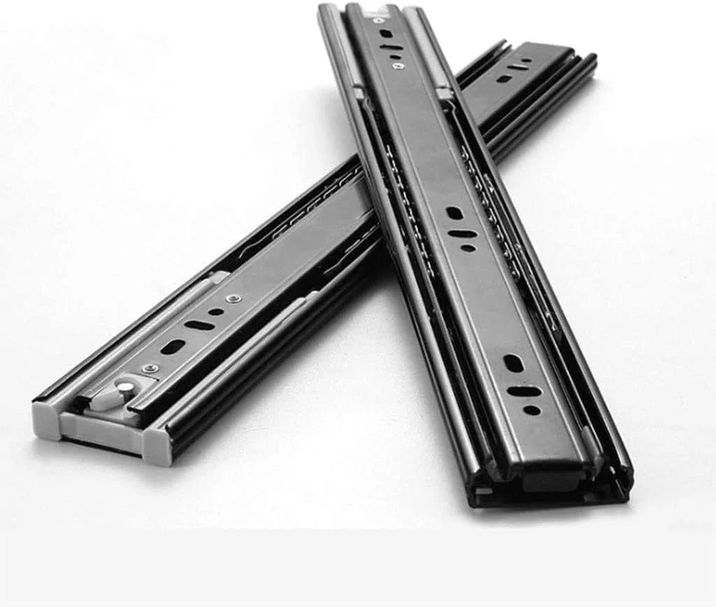 ریل کشو تلسکوپی دو تکه فول اکستنشن با مکانیزم آرام بند و بلبرینگ فولادی Robustline (نصب جانبی) - ظرفیت بار بالا (ضخامت 17 میلی متر، 12 اینچ)