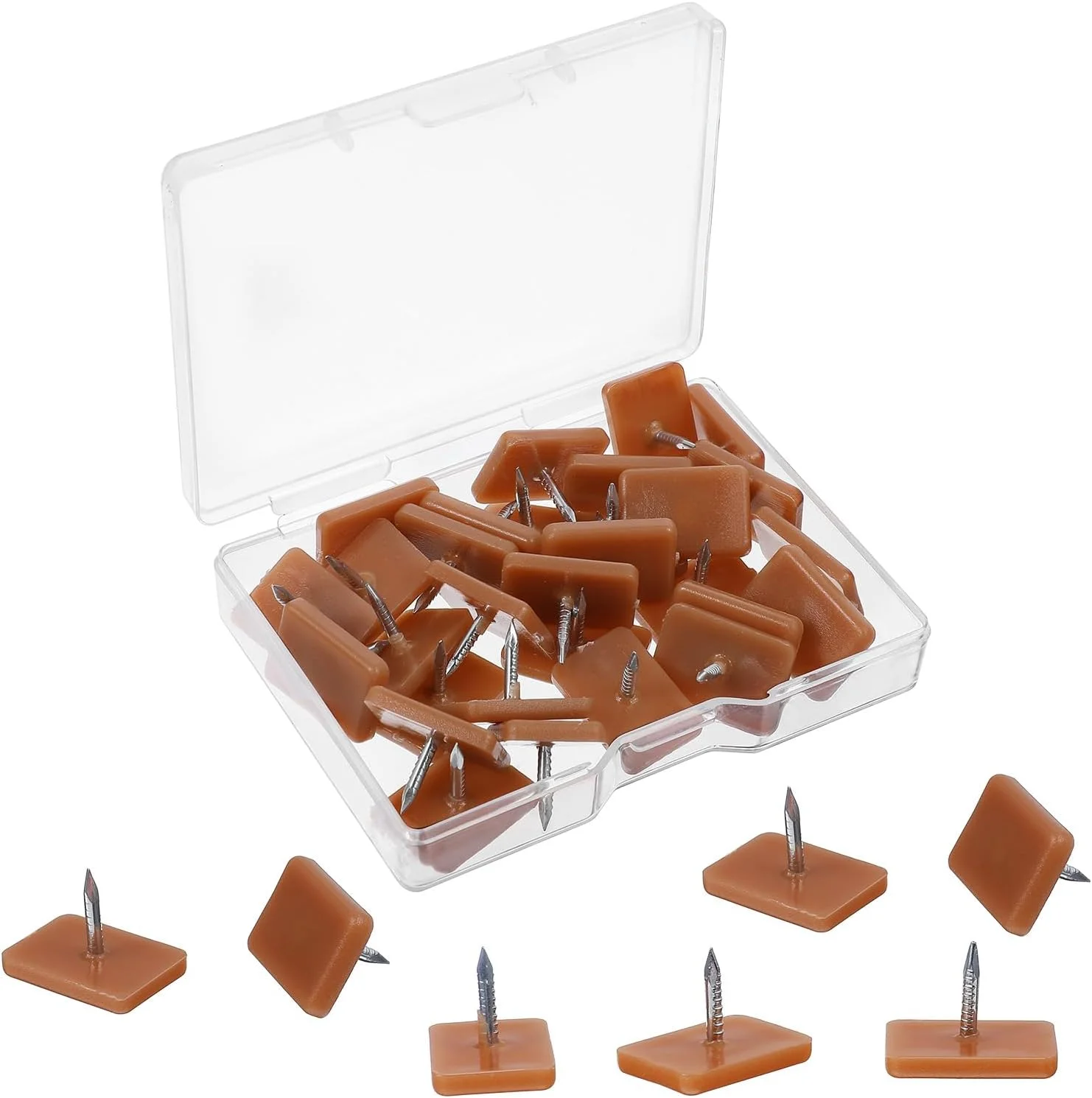 لغزنده های کشو با میخ، 30 عدد لغزنده و راهنمای پلاستیکی کشو 17x12 میلی متر مربع، لغزنده های میخ دار با جعبه شفاف برای تعمیر کمد، رفع کشوها و بازگرداندن حرکت روان برای مبلمان (قهوه ای) لغزنده های کشو با میخ، 30 عدد لغزنده و راهنمای پلاستیکی کشو 17x12 میلی متر مربع، لغزنده های میخ دار با جعبه شفاف برای تعمیر کمد، رفع کشوها و بازگرداندن حرکت روان برای مبلمان (قهوه ای)