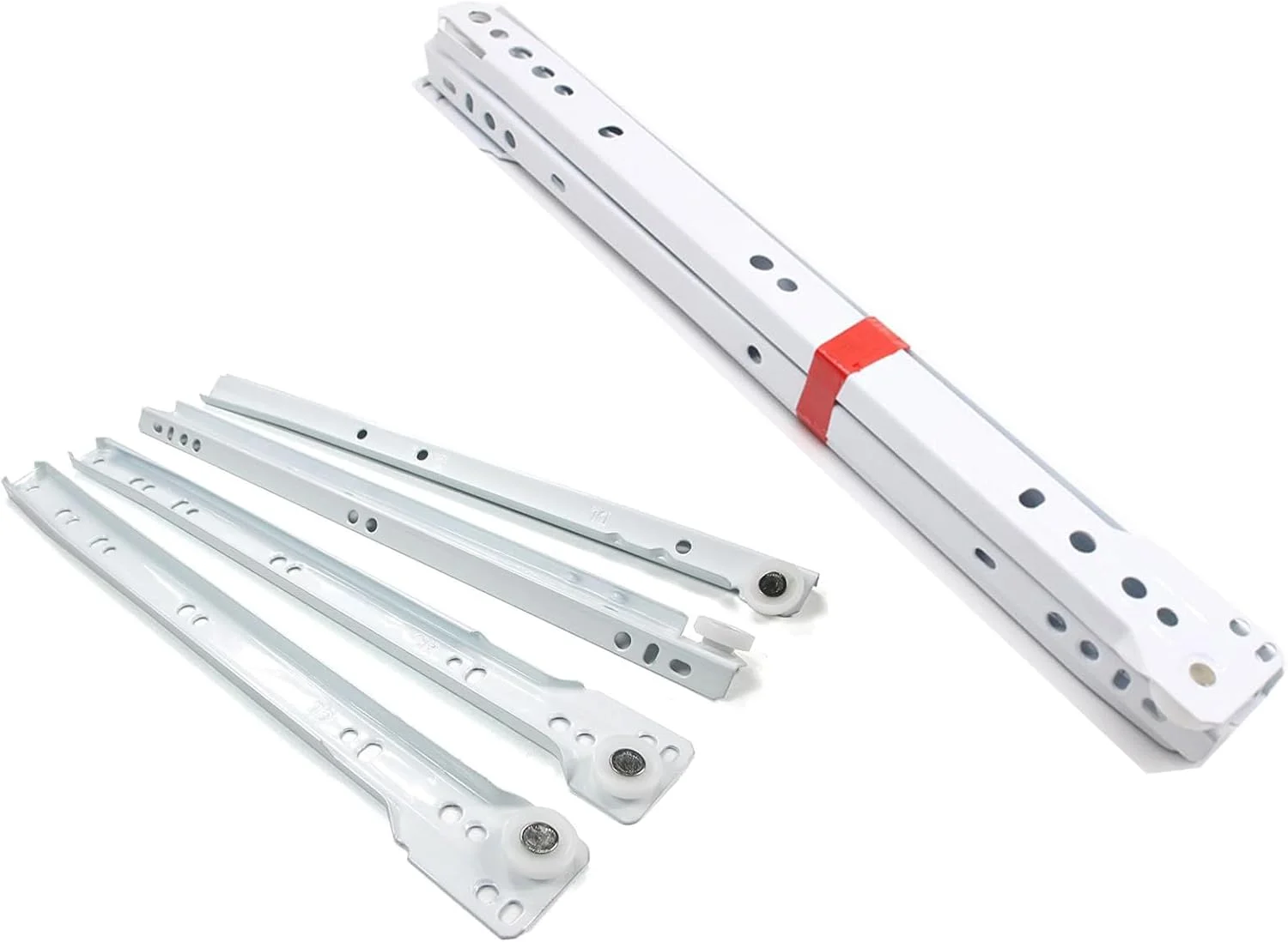 ریل کشو کابینت پوکر مناسب میز کامپیوتر و کمد لباس با چرخ رنگ سفید (16 اینچ)