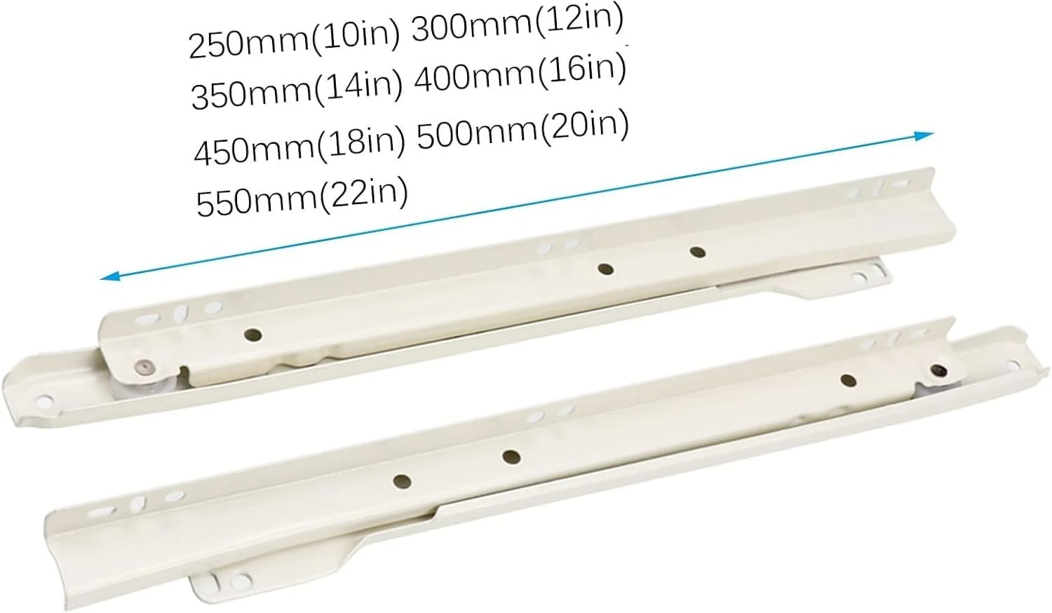 ریل کشو کابینت پوکر مناسب میز کامپیوتر و کمد لباس با چرخ رنگ سفید (16 اینچ) ریل کشو کابینت پوکر مناسب میز کامپیوتر و کمد لباس با چرخ رنگ سفید (16 اینچ)