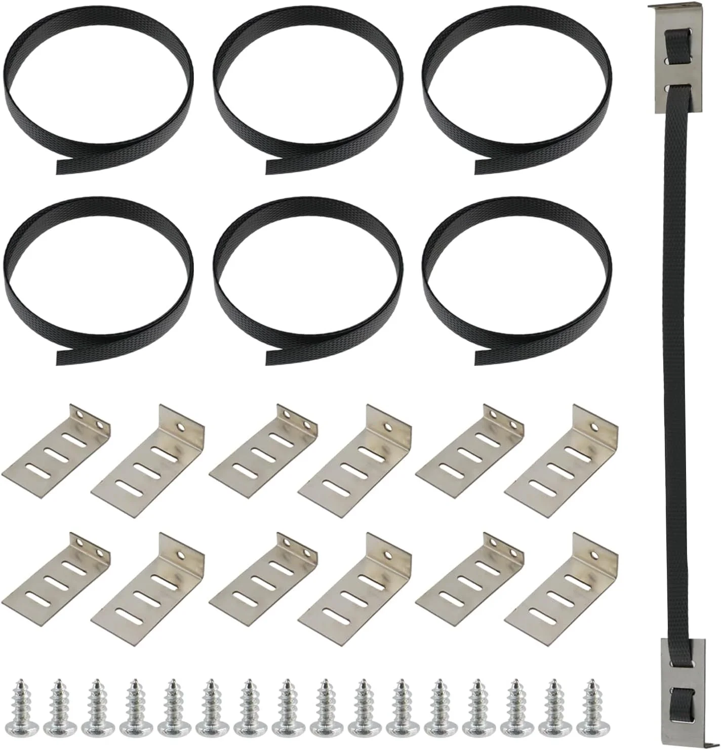 کیت تعمیر کشو Oedema، شامل براکت های استیل ضد زنگ، 18 عدد پیچ، 12 عدد براکت، 1 عدد تسمه 28 اینچی، برای تقویت و تعمیر سخت افزار مبلمان