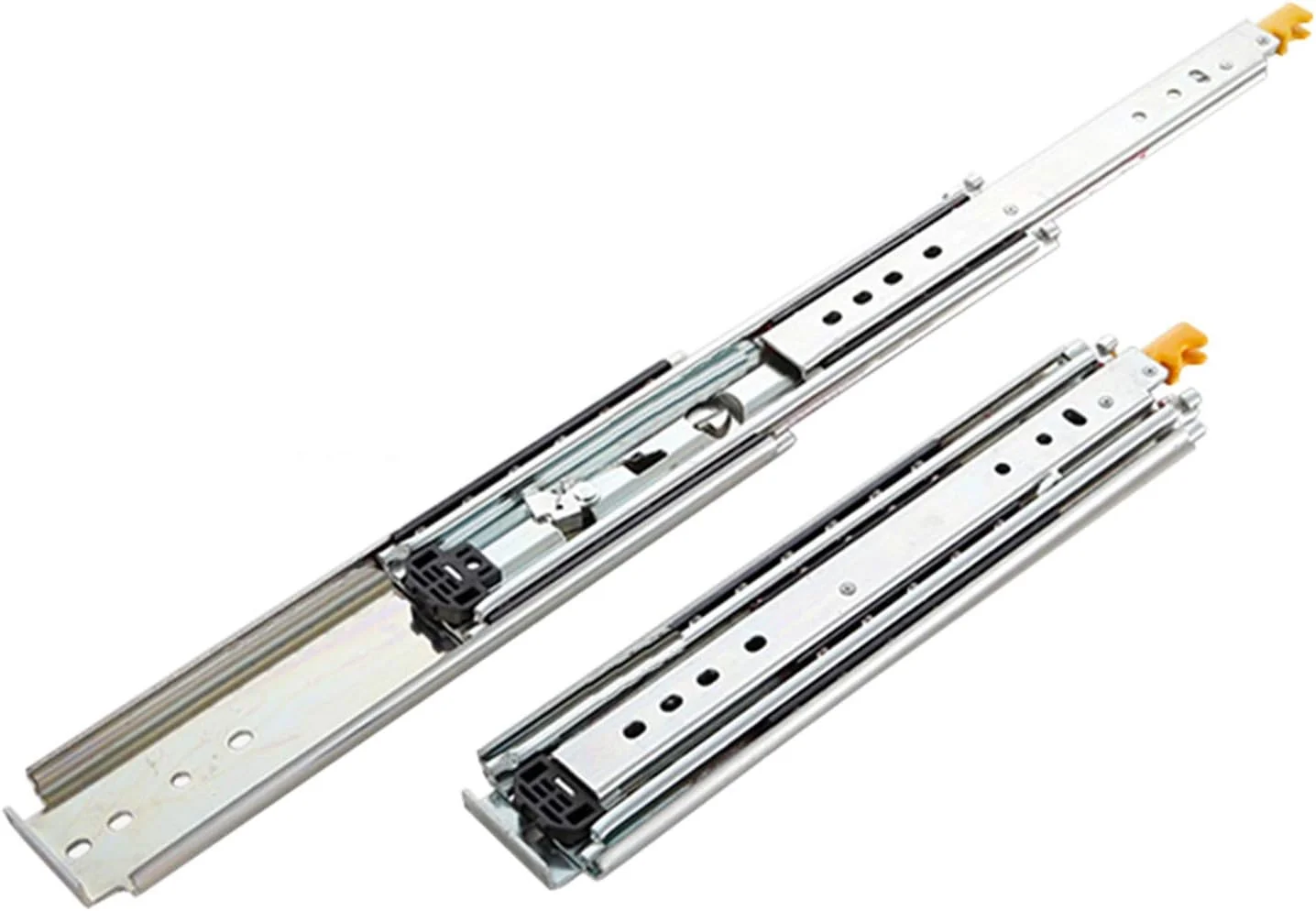 ریل کشو NOPQRST، سه تایی، بازشوندگی کامل، سنگین، با قفل و حرکت نرم، بلبرینگ فلزی، ظرفیت 220 کیلوگرم (850 میلی‌متر/34 اینچ)