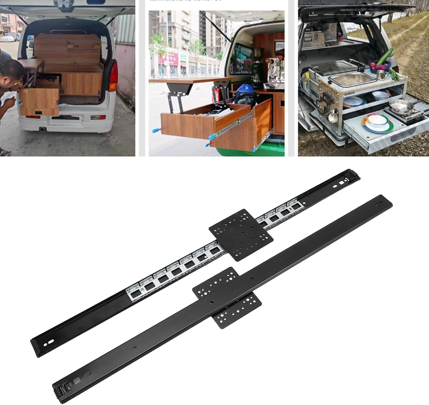 ریل کشو OVAQUIXI، یک جفت 650 میلی‌متری، دو تکه، نصب جانبی، بلبرینگ مشکی، مناسب برای کابینت دیواری، کابینت تلویزیون، درب مخفی، عرض 35 میلی‌متر