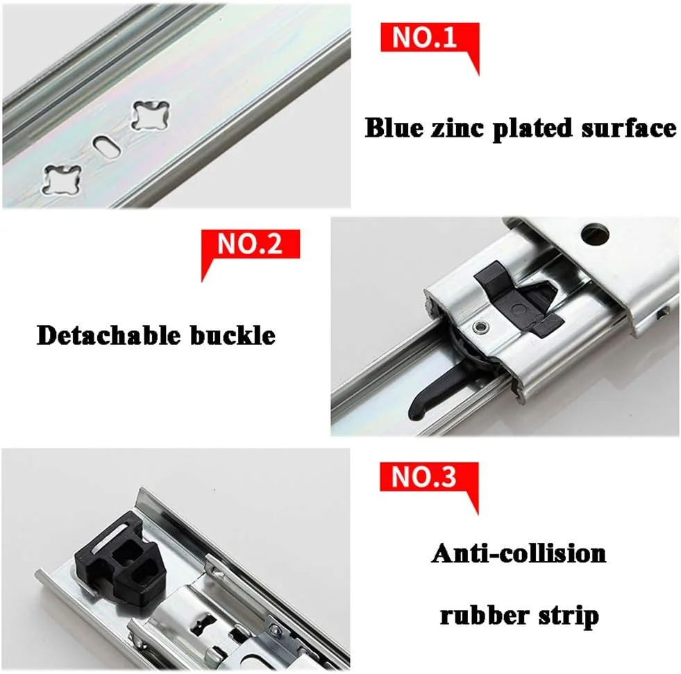 ریل کشو آرام بند NOPQRST (سایز 25 تا 127 سانتیمتر) بلبرینگ روان کننده با باز شدن کامل روکش گالوانیزه سنگین، یک جفت (95 سانتیمتر) ریل کشو آرام بند NOPQRST (سایز 25 تا 127 سانتیمتر) بلبرینگ روان کننده با باز شدن کامل روکش گالوانیزه سنگین، یک جفت (95 سانتیمتر)