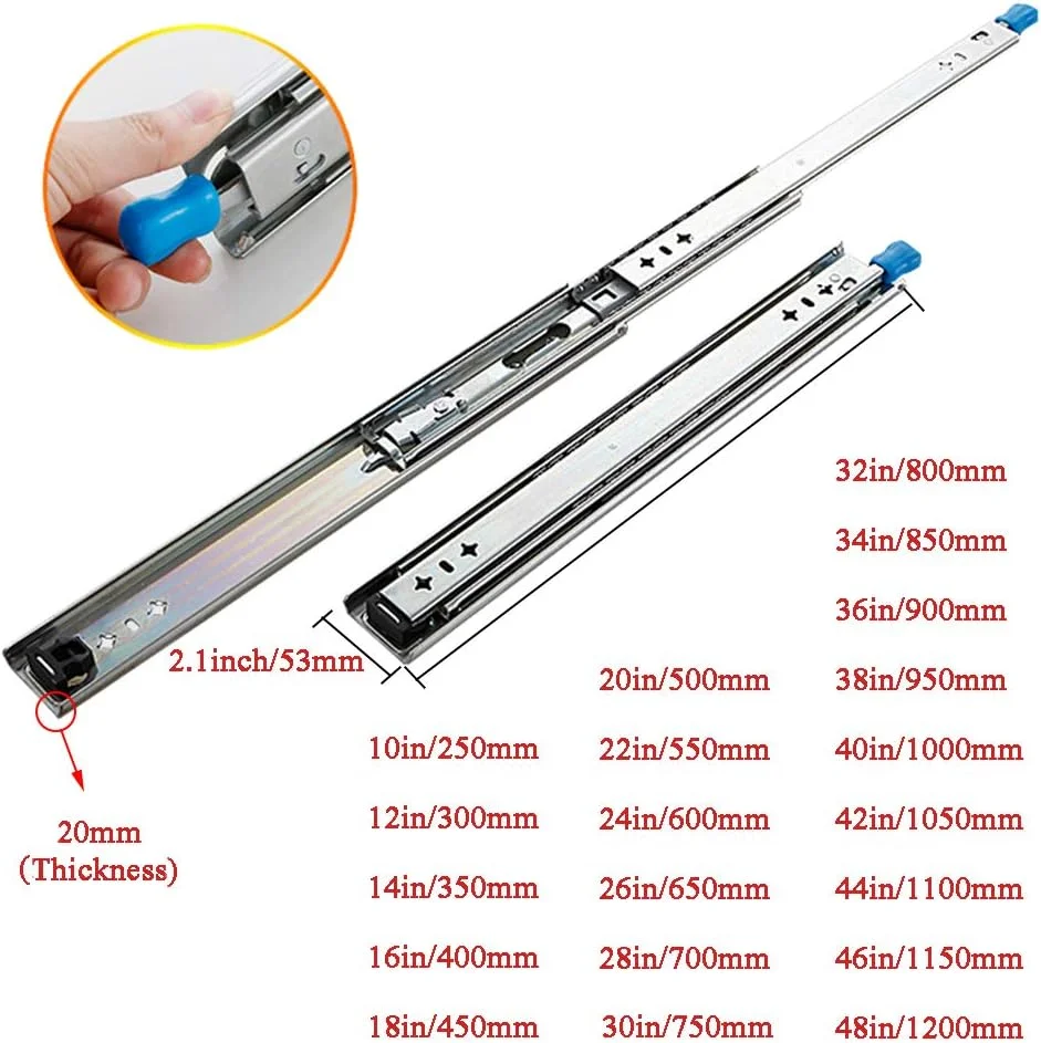 NOPQRST یک جفت ریل کشو سنگین با قفل، بلبرینگ دار، بازشوندگی کامل، حرکت نرم و نصب جانبی، روکش زینک، تحمل وزن 111 کیلوگرم (600 میلی متر/24 اینچ) NOPQRST یک جفت ریل کشو سنگین با قفل، بلبرینگ دار، بازشوندگی کامل، حرکت نرم و نصب جانبی، روکش زینک، تحمل وزن 111 کیلوگرم (600 میلی متر/24 اینچ)
