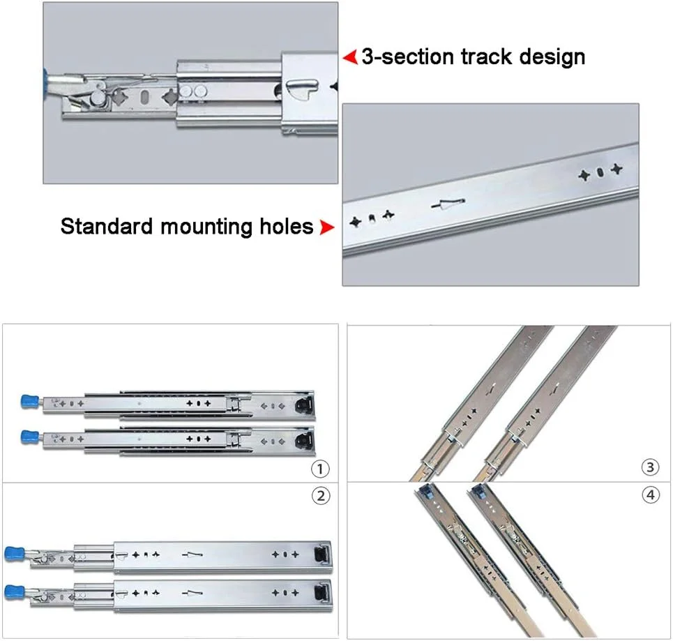 ریل کشویی بلبرینگی NOPQRST با مکانیزم باز شدن کامل، کم صدا، در اندازههای 550/750/1000/1250 میلیمتر، قفل کودک، ریلهای تلسکوپی نصب جانبی - یک جفت (600 میلیمتر/24 اینچ) ریل کشویی بلبرینگی NOPQRST با مکانیزم باز شدن کامل، کم صدا، در اندازههای 550/750/1000/1250 میلیمتر، قفل کودک، ریلهای تلسکوپی نصب جانبی - یک جفت (600 میلیمتر/24 اینچ)