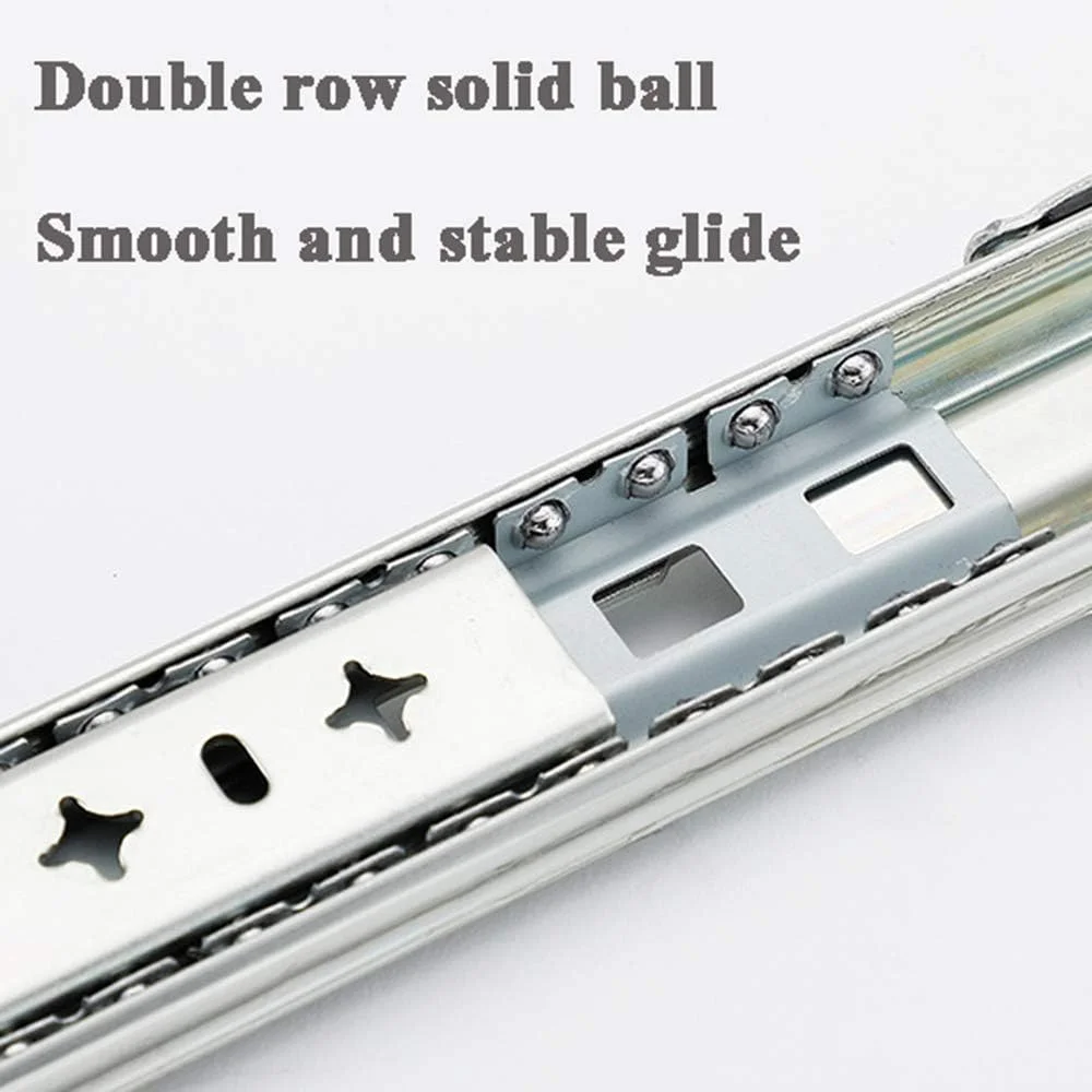 NOPQRST یک جفت ریل کشو بلبرینگ دار، بازشوندگی کامل، 18/20/22 اینچ با قفل و بسته شدن نرم، ظرفیت بارگیری پایدار 264 پوند (40 اینچ/1000 میلی متر)