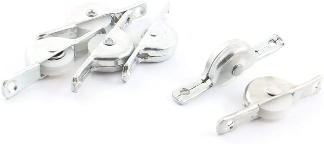 غلتک درب کشویی تک چرخ شیشه ای کابینت NJM نقره ای 6 عددی 19 میلی متر غلتک درب کشویی تک چرخ شیشه ای کابینت NJM نقره ای 6 عددی 19 میلی متر