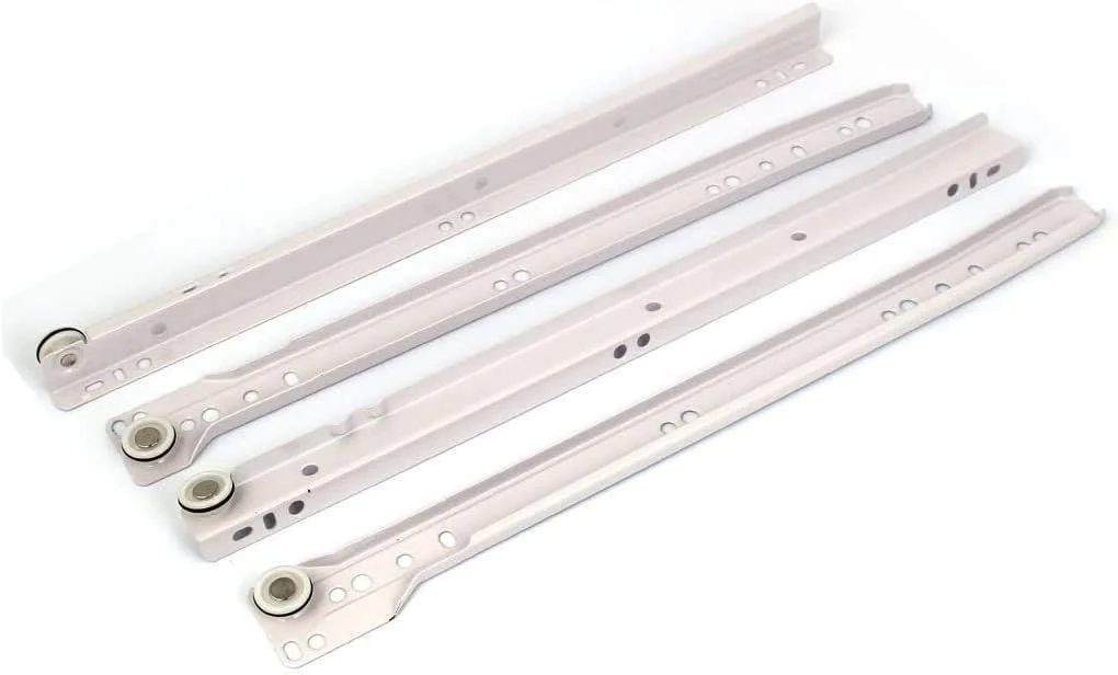 ریل کشو کابینت NJM مناسب میز کامپیوتر و کمد لباس با چرخ رنگ سفید (20 اینچ) به همراه پیچ ریل کشو کابینت NJM مناسب میز کامپیوتر و کمد لباس با چرخ رنگ سفید (20 اینچ) به همراه پیچ