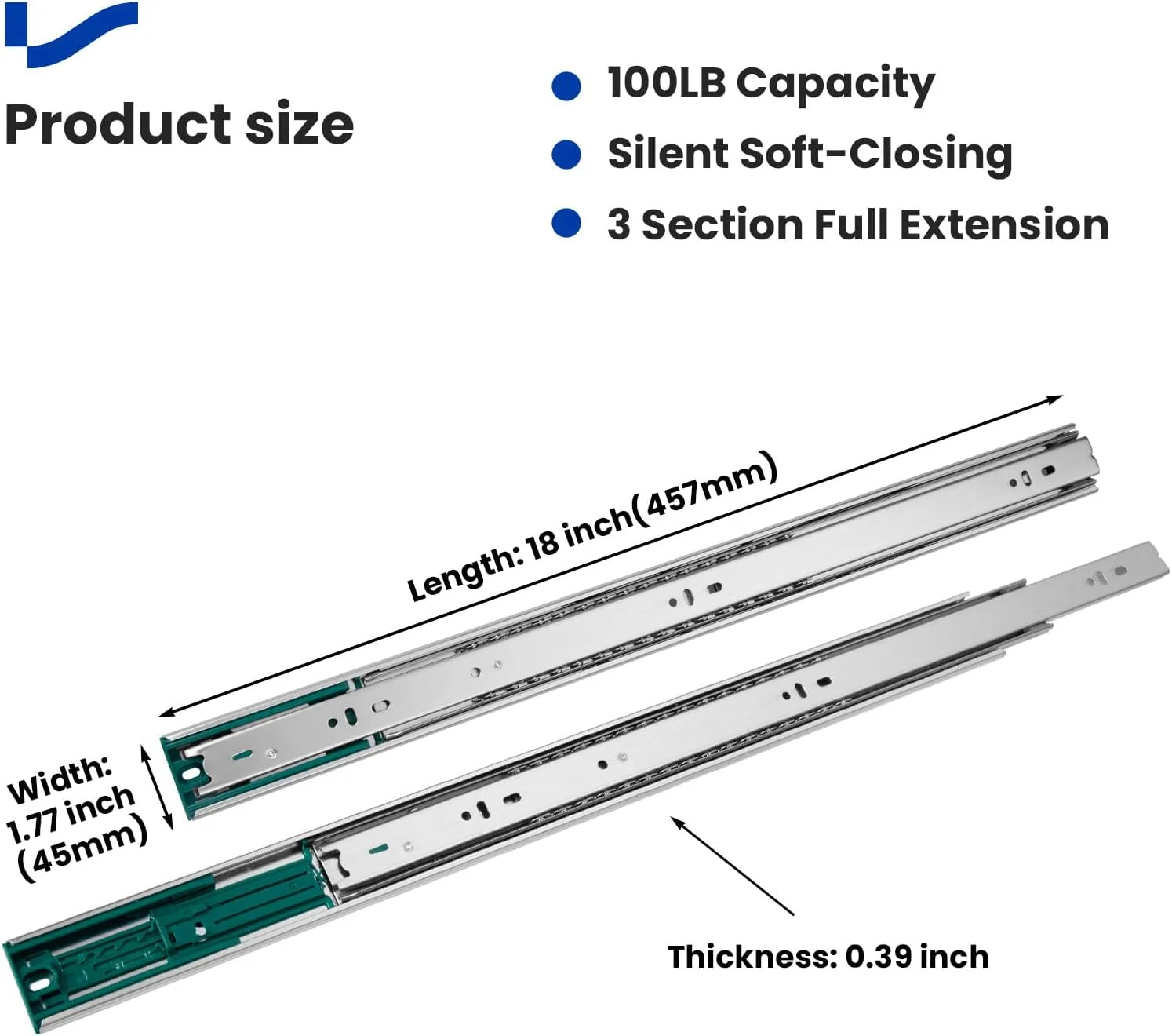 ریل کشو فشاری LONTAN، طول 45 سانتی متر، یک جفت، باز شدن کامل، مناسب کشوهای بدون دستگیره، ریل های جانبی سنگین برای کابینت آشپزخانه، راهنمای ریل لمسی، ظرفیت 45 کیلوگرم ریل کشو فشاری LONTAN، طول 45 سانتی متر، یک جفت، باز شدن کامل، مناسب کشوهای بدون دستگیره، ریل های جانبی سنگین برای کابینت آشپزخانه، راهنمای ریل لمسی، ظرفیت 45 کیلوگرم