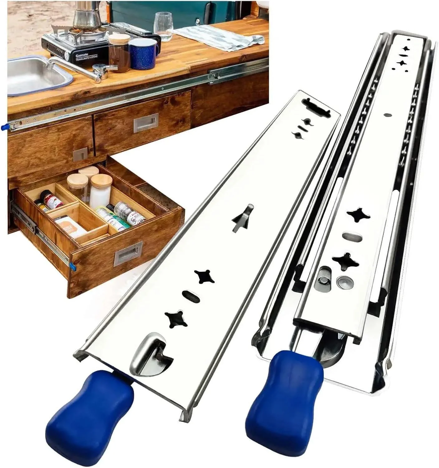 ریل کشویی قفلدار سنگین 10 تا 60 اینچ، بلبرینگ لغزنده 256 پوند، راهنمای سه تایی، بازشوندگی کامل، صنعتی 53 میلیمتری (بدون قفل 34 اینچ (850 میلیمتر)) ریل کشویی قفلدار سنگین 10 تا 60 اینچ، بلبرینگ لغزنده 256 پوند، راهنمای سه تایی، بازشوندگی کامل، صنعتی 53 میلیمتری (بدون قفل 34 اینچ (850 میلیمتر))