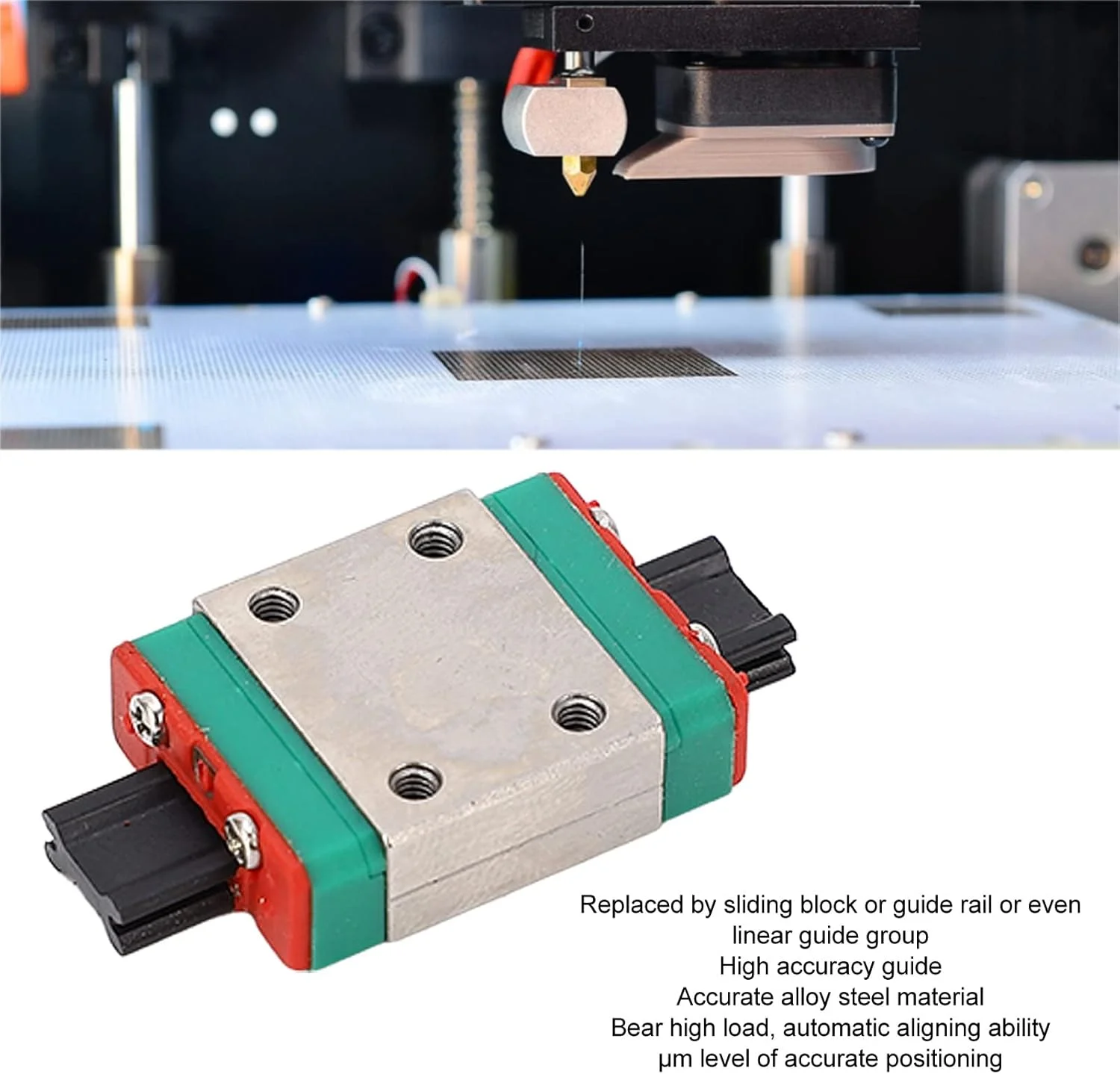 بلوک لغزنده ریلی مینیاتوری MGN7C، انعطاف پذیر، روان، سرعت بالا، کم صدا، دقیق، راحت، مونتاژ آسان، فولاد آلیاژی، لوازم جانبی چاپ سه بعدی برای تجهیزات اتوماسیون ماشین آلات صنعتی