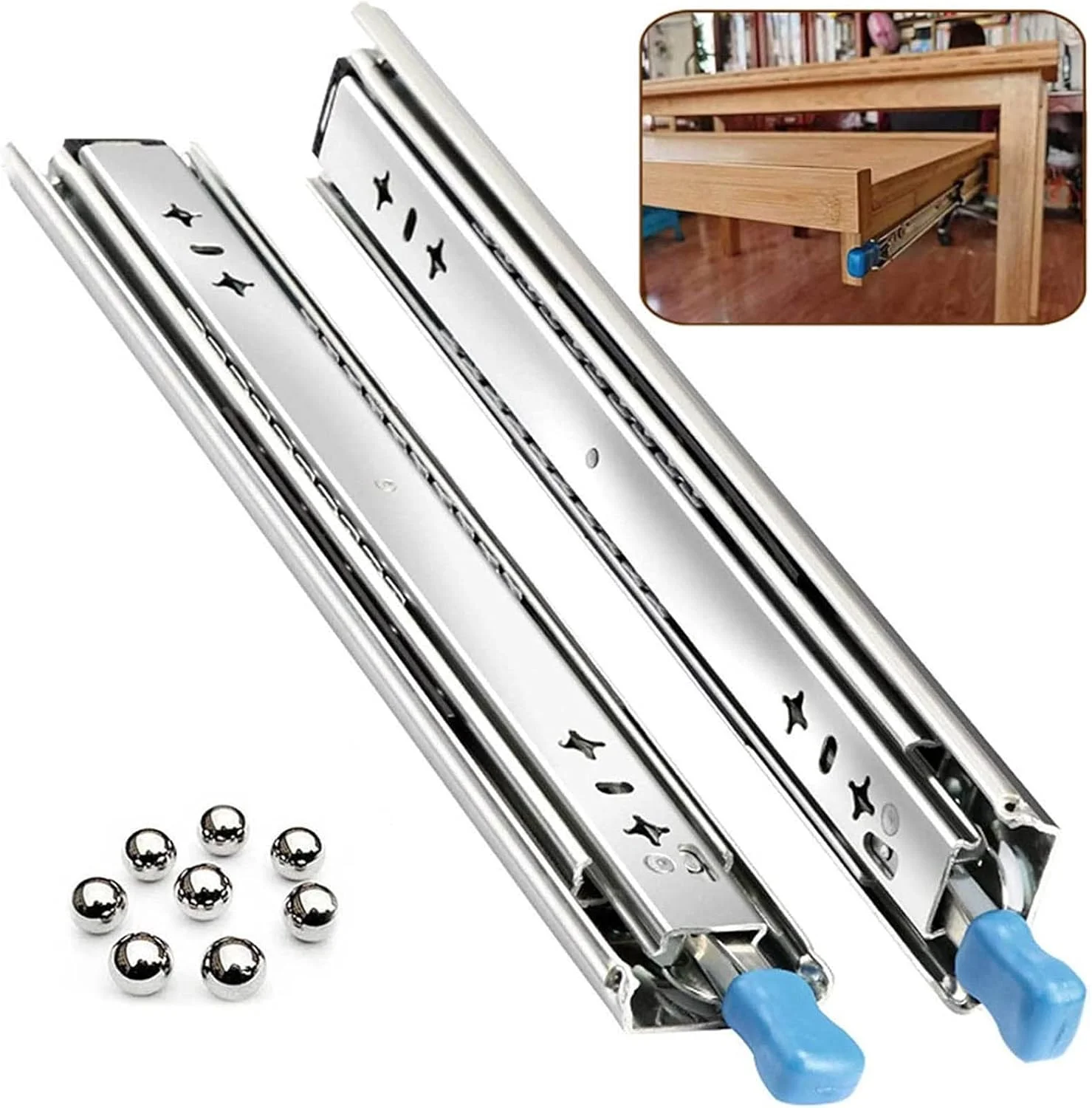 ریل کشویی قفل دار، سه تکه با باز شدن کامل، ریل کشویی بلبرینگ سنگین، نصب جانبی برای کابینت ها، کابینت ابزار و تجهیزات بزرگ)) (46 اینچ (1150 میلی متر)) ریل کشویی قفل دار، سه تکه با باز شدن کامل، ریل کشویی بلبرینگ سنگین، نصب جانبی برای کابینت ها، کابینت ابزار و تجهیزات بزرگ)) (46 اینچ (1150 میلی متر))