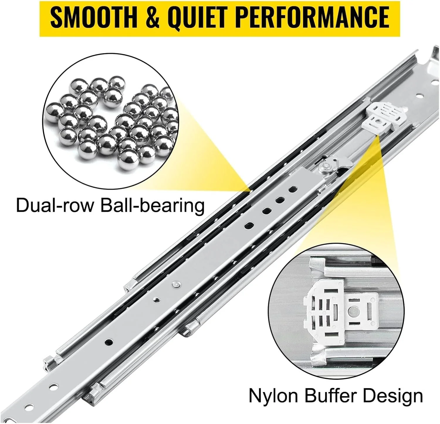 ریل کشویی قفلدار 18 تا 60 اینچ، بلبرینگ 500 پوندی، ریل راهنمای سه تایی، بازشوندگی کامل، مناسب کشوهای صنعتی سنگین، عرض 76 میلیمتر، 34 اینچ، نقرهای (نقرهای 24 اینچ) ریل کشویی قفلدار 18 تا 60 اینچ، بلبرینگ 500 پوندی، ریل راهنمای سه تایی، بازشوندگی کامل، مناسب کشوهای صنعتی سنگین، عرض 76 میلیمتر، 34 اینچ، نقرهای (نقرهای 24 اینچ)