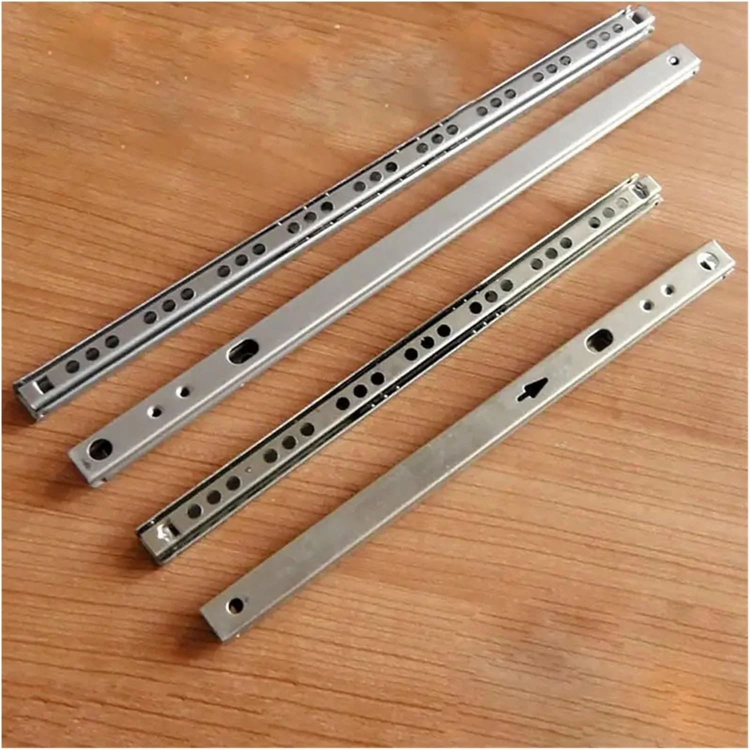 ریل کشویی توپی فولادی دو قسمتی باریک 17 میلی‌متری، ریل کشویی توپی دو تایی، مناسب برای کابینت‌ها و کشوها، سایزهای 182/246/278/342/406 میلی‌متر (246 میلی‌متر)