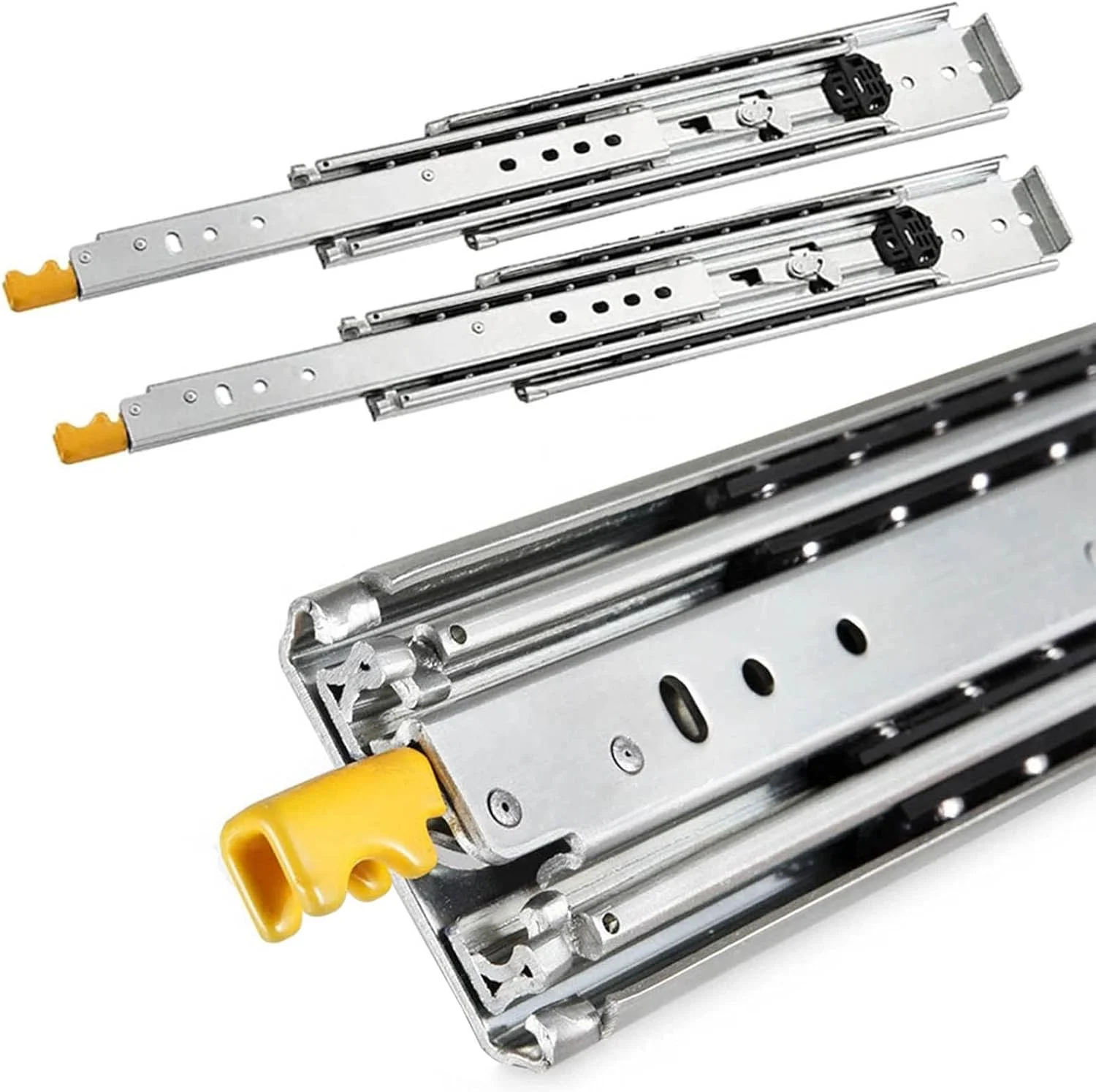 ریل کشویی قفلدار فوق سنگین 100-150 سانتیمتری با ظرفیت بار 200 کیلوگرم، نصب جانبی، یک جفت ریل کشویی بلبرینگ با بازشوندگی کامل، عرض 7.5 سانتیمتر (تک رنگ 1450 میلیمتر (58 اینچ)) ریل کشویی قفلدار فوق سنگین 100-150 سانتیمتری با ظرفیت بار 200 کیلوگرم، نصب جانبی، یک جفت ریل کشویی بلبرینگ با بازشوندگی کامل، عرض 7.5 سانتیمتر (تک رنگ 1450 میلیمتر (58 اینچ))