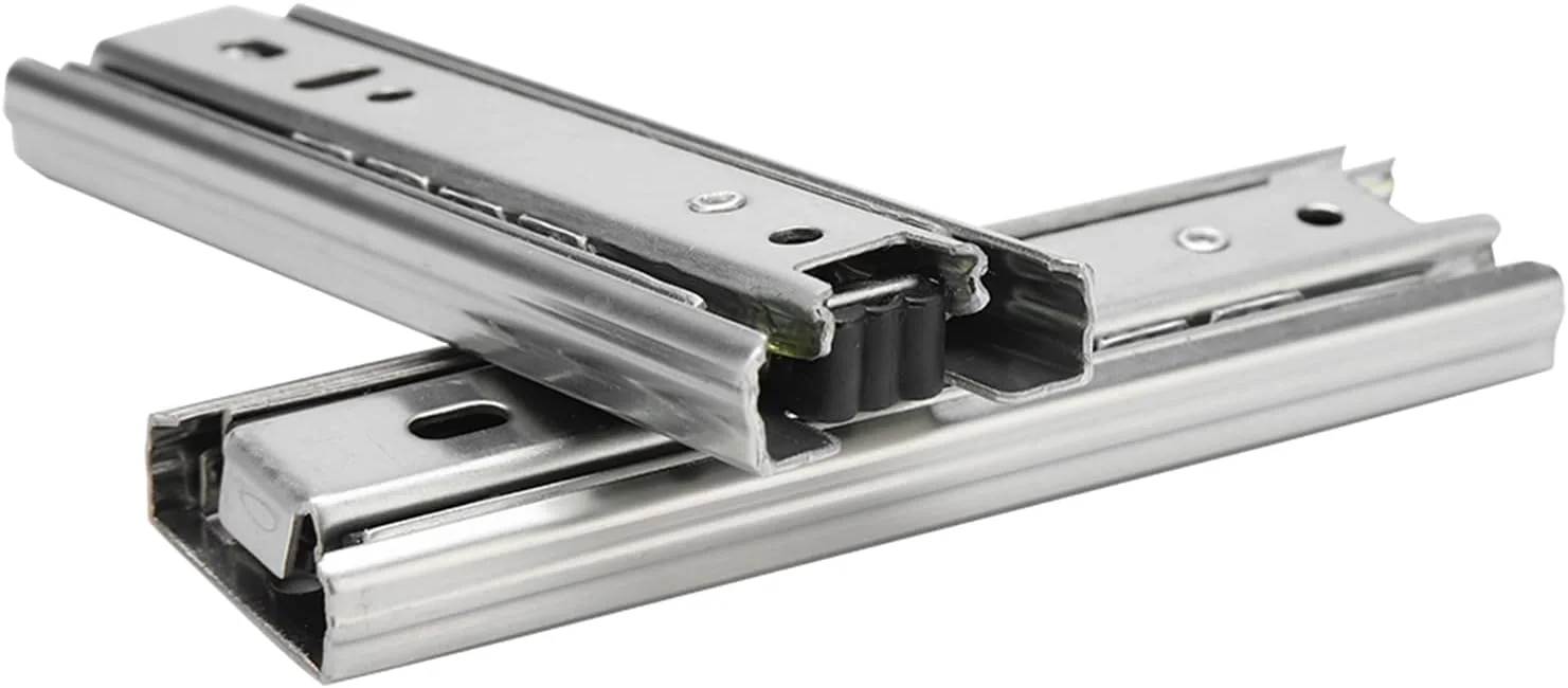 ریل کشو مینیاتوری 5 اینچی Jiawu، مجموعه 2 عددی با باز شدن کامل برای عملکرد نرم و بی صدا در کشوهای کابینت آشپزخانه/کمد لباس ریل کشو مینیاتوری 5 اینچی Jiawu، مجموعه 2 عددی با باز شدن کامل برای عملکرد نرم و بی صدا در کشوهای کابینت آشپزخانه/کمد لباس