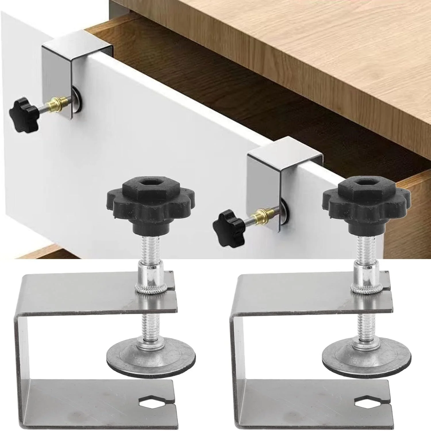 گیره نصب جلوی کشو Jiawu، گیره های نصب جلوی کشو کابینت، گیره ثابت کننده کشو، گیره های نجاری کشو، ابزار تنظیم جیگ کشو برای نصب کابینت، 2 عدد گیره نصب جلوی کشو Jiawu، گیره های نصب جلوی کشو کابینت، گیره ثابت کننده کشو، گیره های نجاری کشو، ابزار تنظیم جیگ کشو برای نصب کابینت، 2 عدد